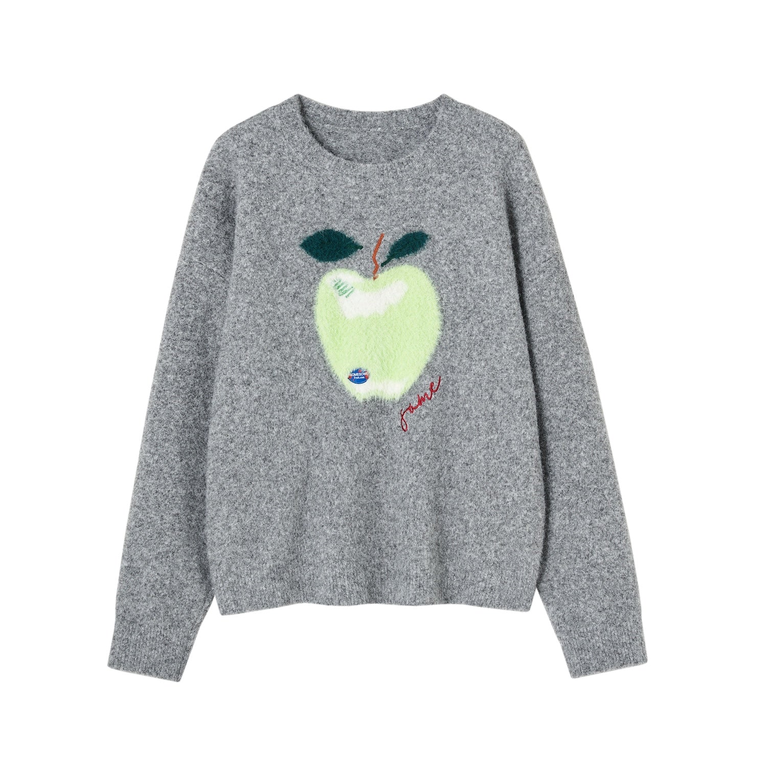 SOMESOWE Funny Apple Cloud Sweater In Gray | MADAX