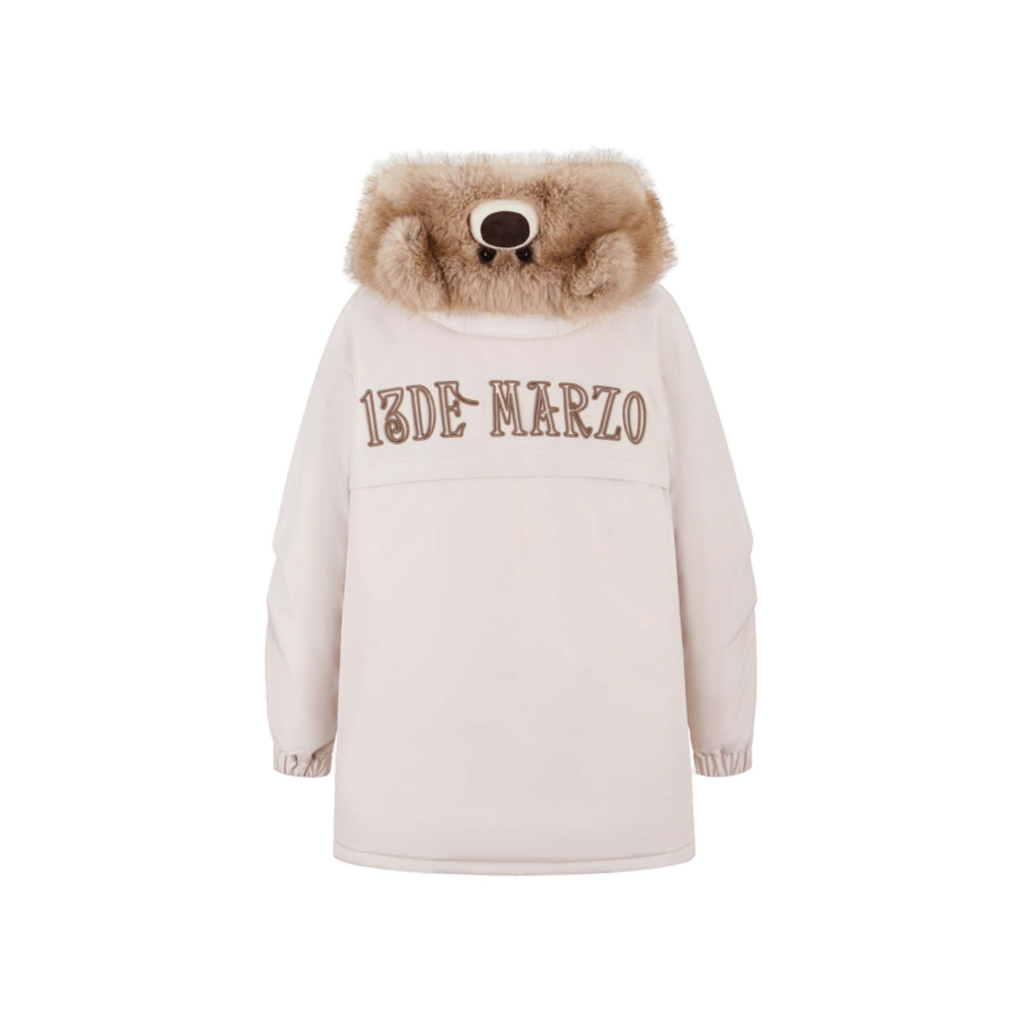 13DE MARZO Fur Collar Parka Down Jacket in Khaki | MADAX