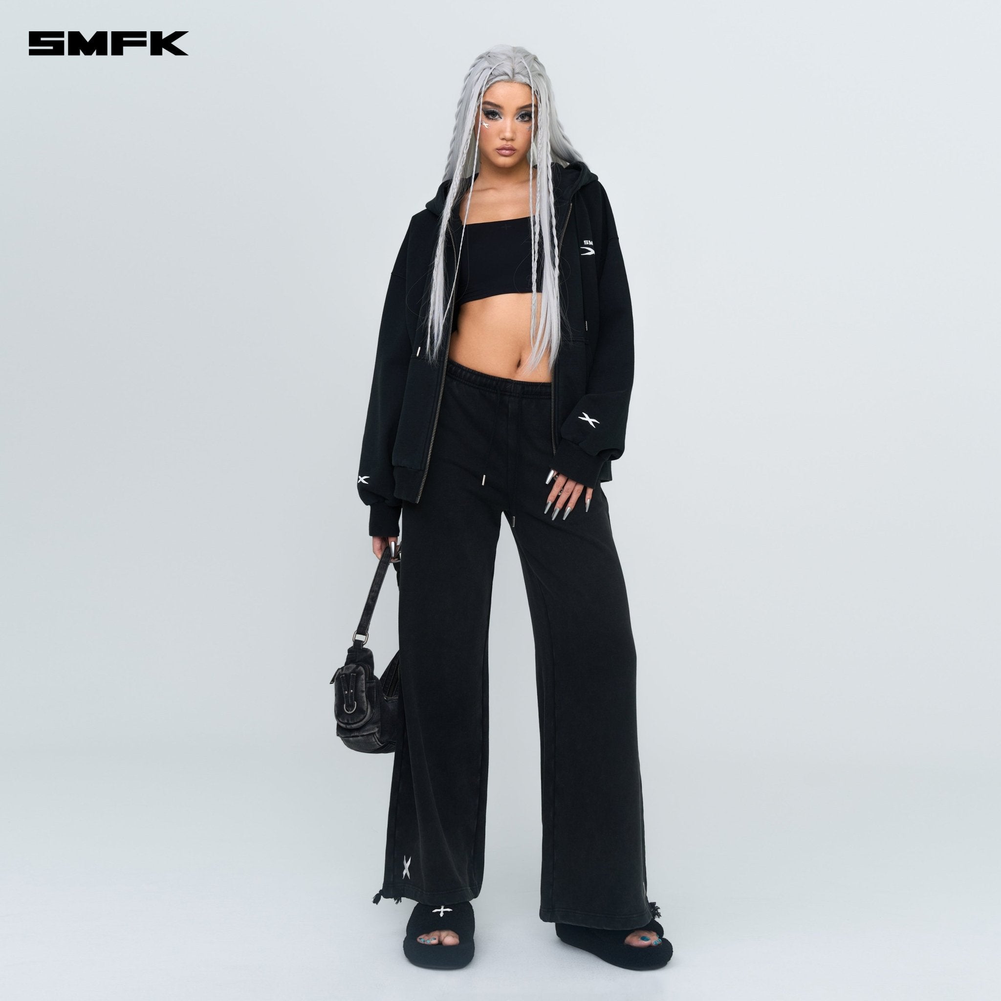 SMFK FUTURE Classic Wide - leg Sweatpants In Black | MADAX