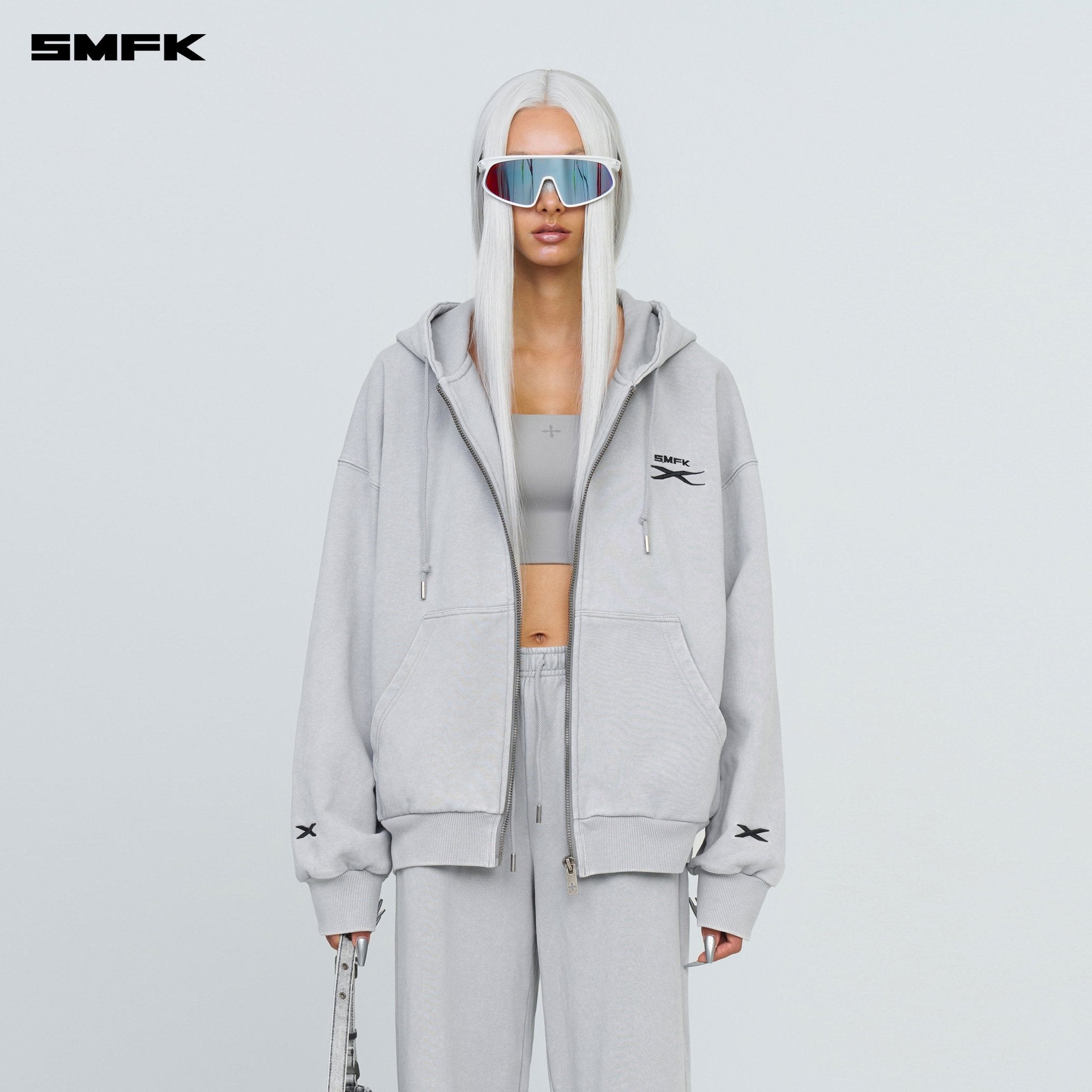 SMFK FUTURE Classic Wide - leg Sweatpants In Gray | MADAX