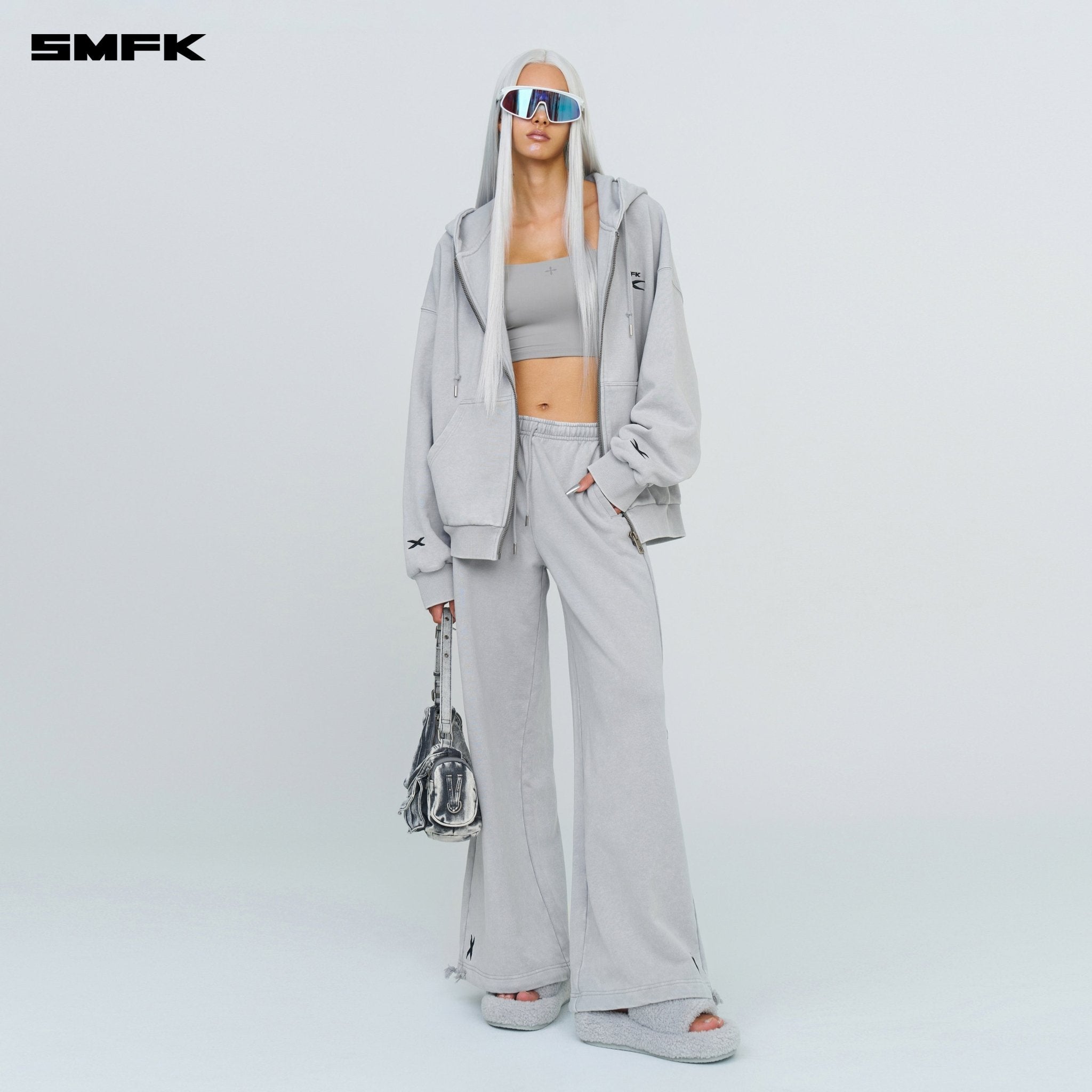 SMFK FUTURE Classic Wide - leg Sweatpants In Gray | MADAX