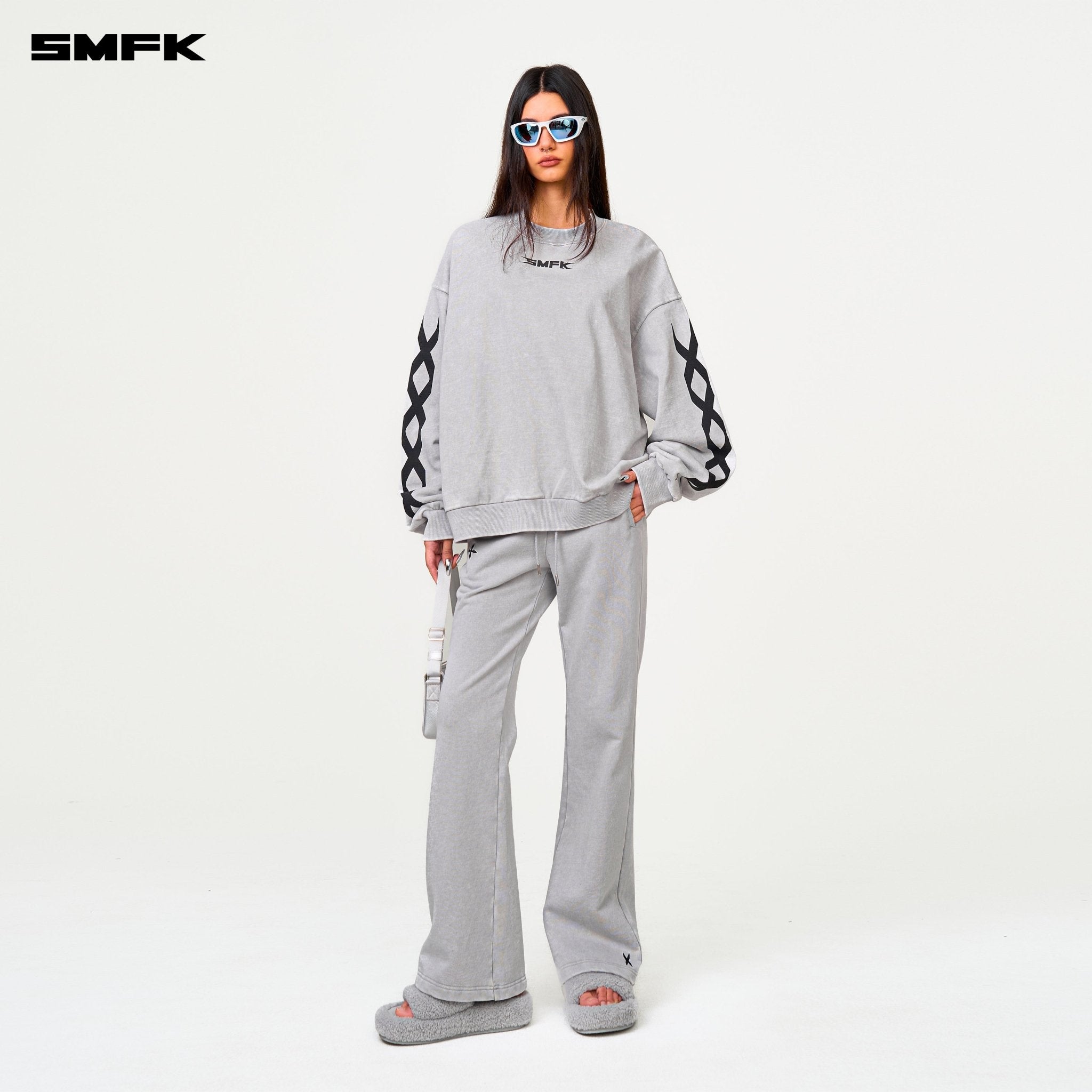 SMFK Future Dna Chain Racing Oversize Hoodie In Gray | MADAX