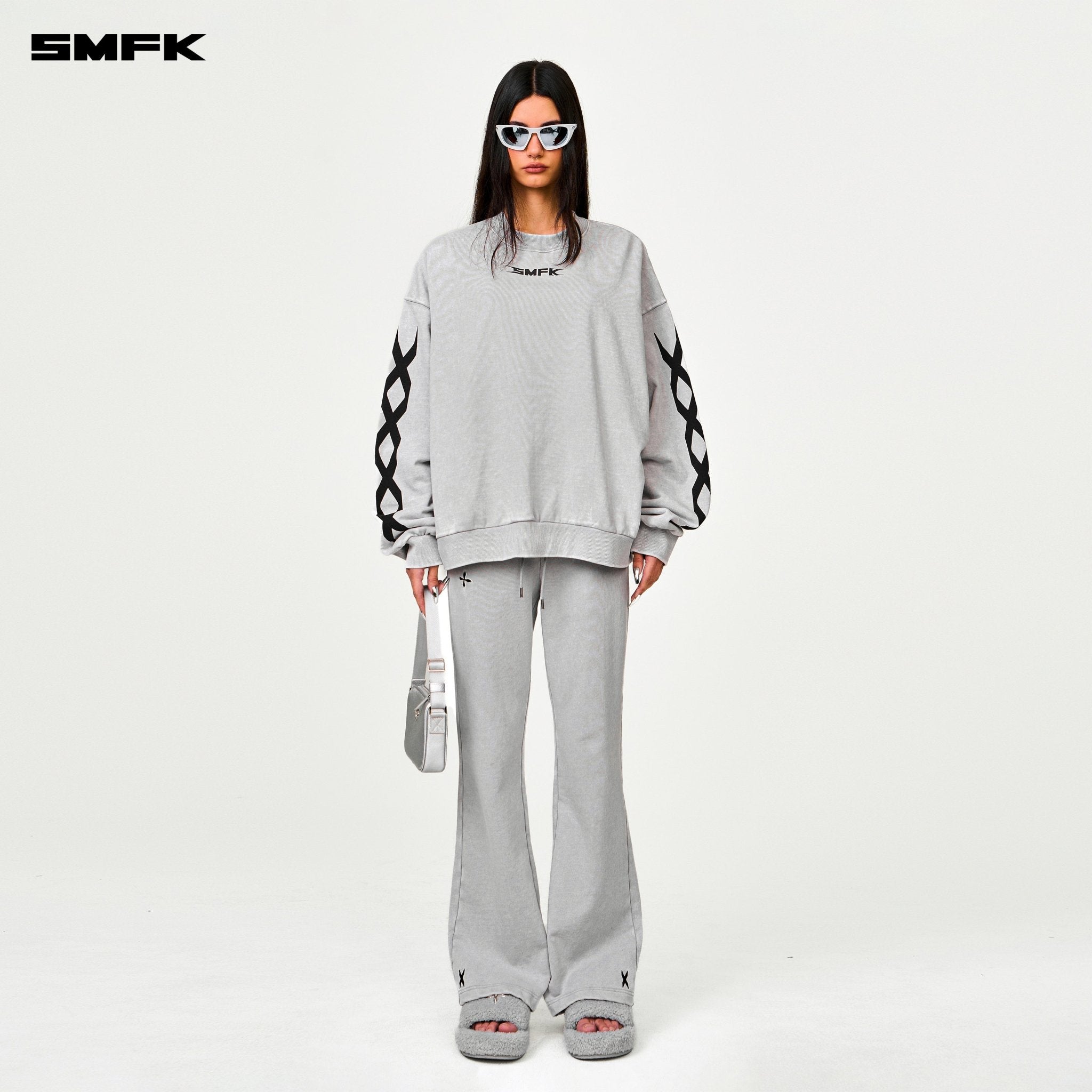 SMFK Future Dna Chain Racing Oversize Hoodie In Gray | MADAX