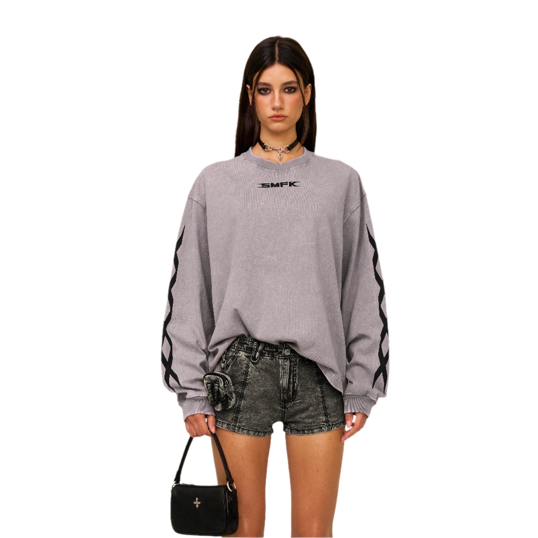 SMFK Future Gene Sleeved Sweatshirt In Gray | MADAX