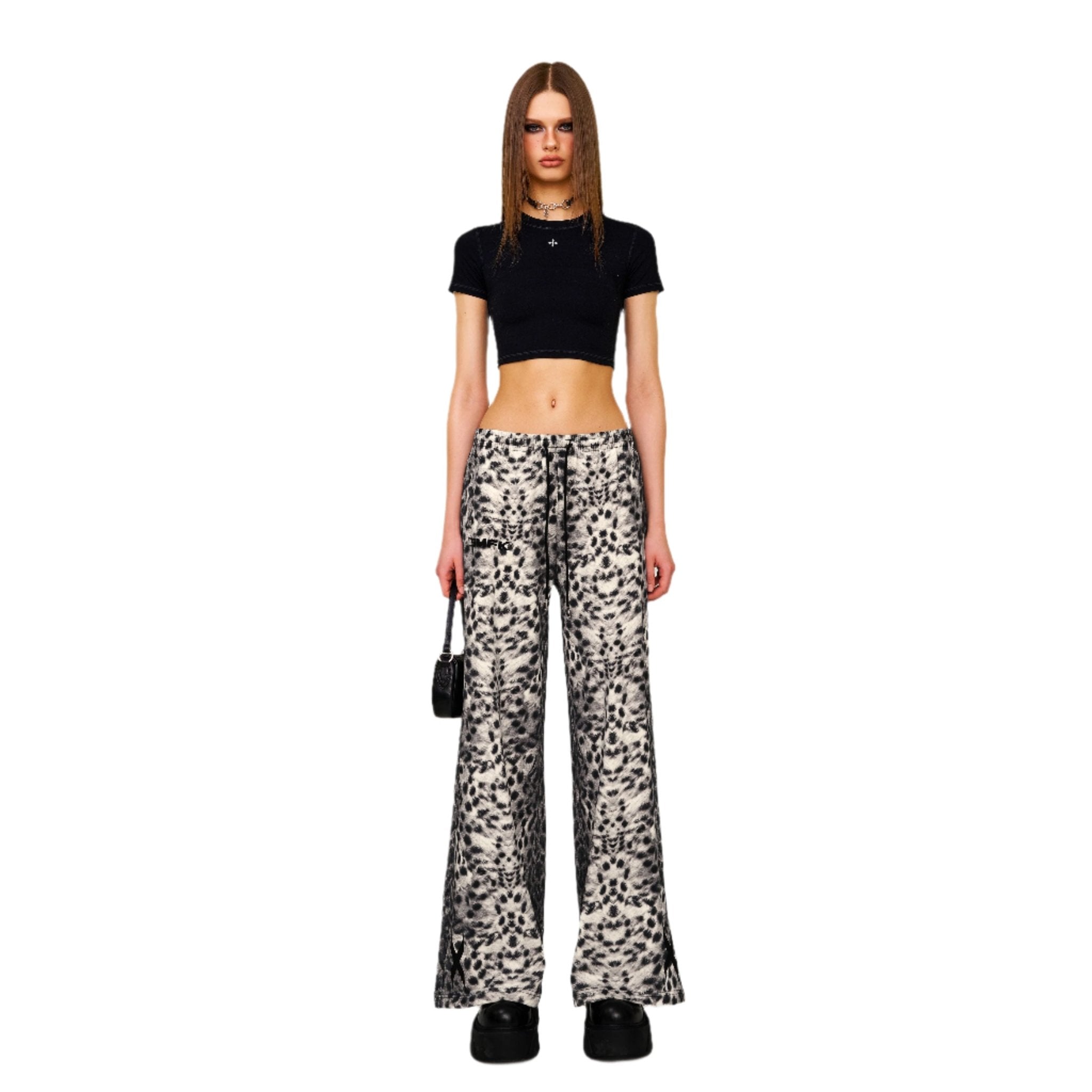 SMFK Future Gene Wide - Leg Sweatpants In White Leopard | MADAX