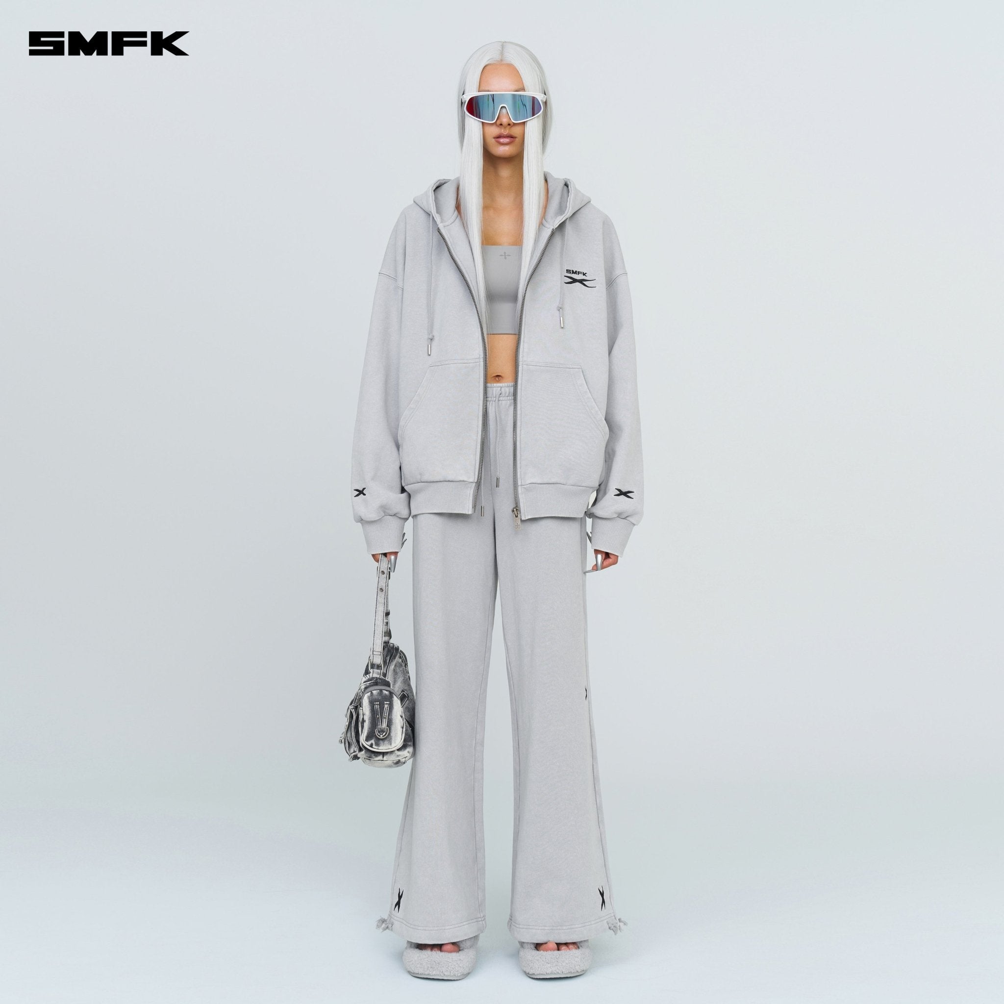 Future Genes Loose Hoodie Jacket Gray | MADAX
