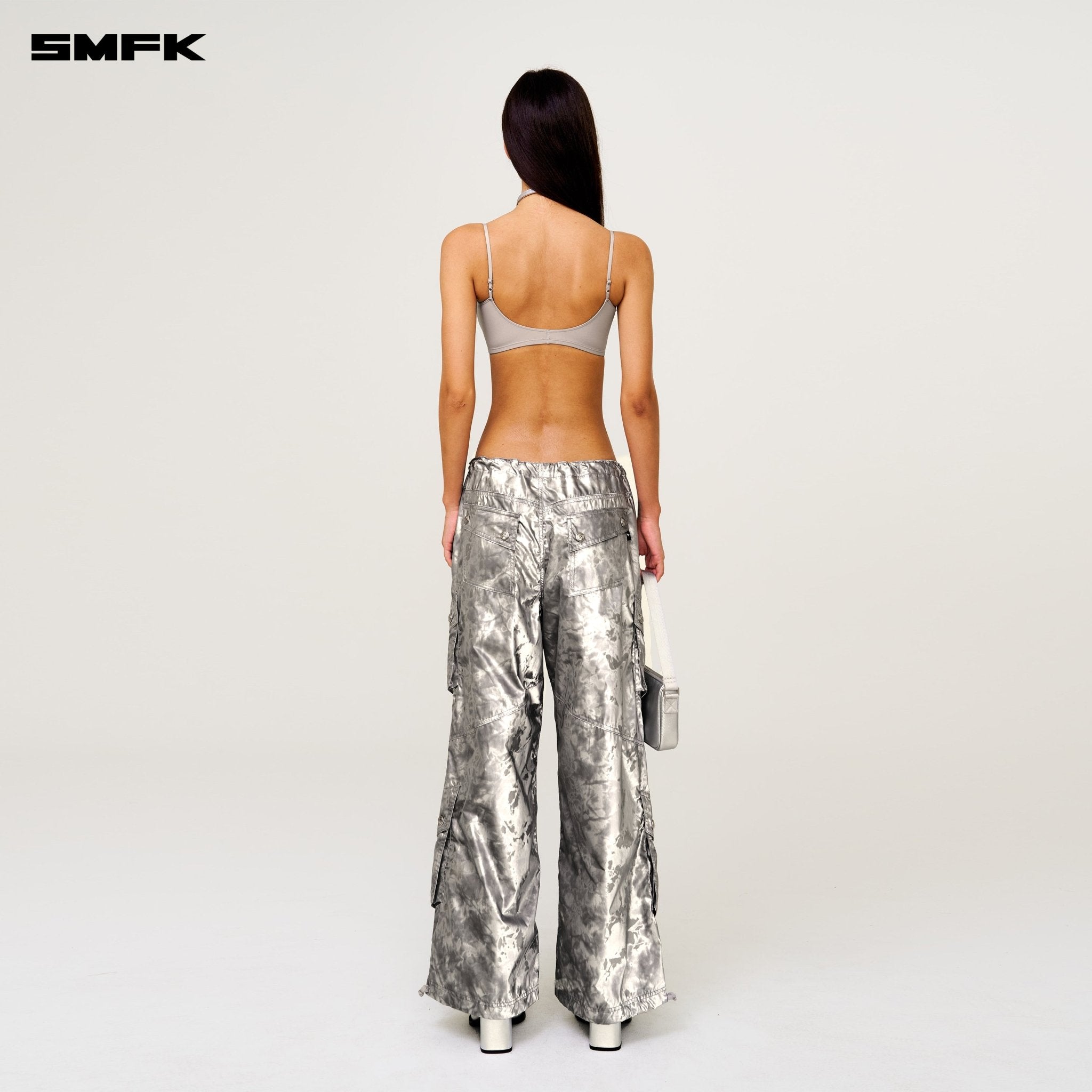 SMFK Future Mirage Camouflage Paratrooper Pants In Silver | MADAX