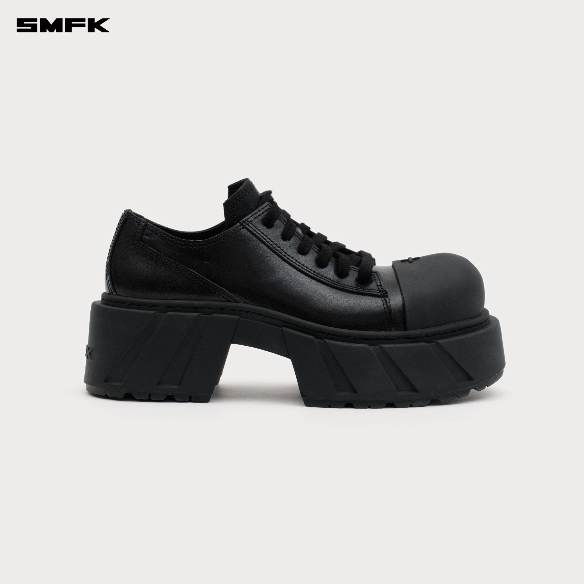 SMFK Future Mirage High Heeled Leather Sneakers In Black | MADAX