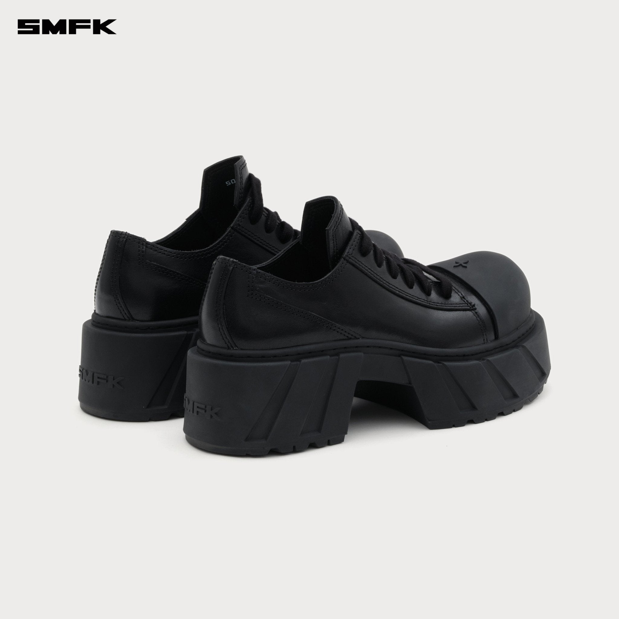 SMFK Future Mirage High Heeled Leather Sneakers In Black | MADAX