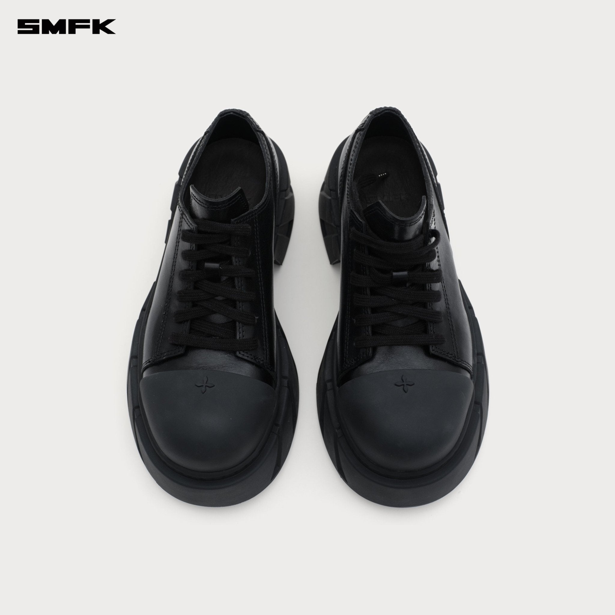 SMFK Future Mirage High Heeled Leather Sneakers In Black | MADAX