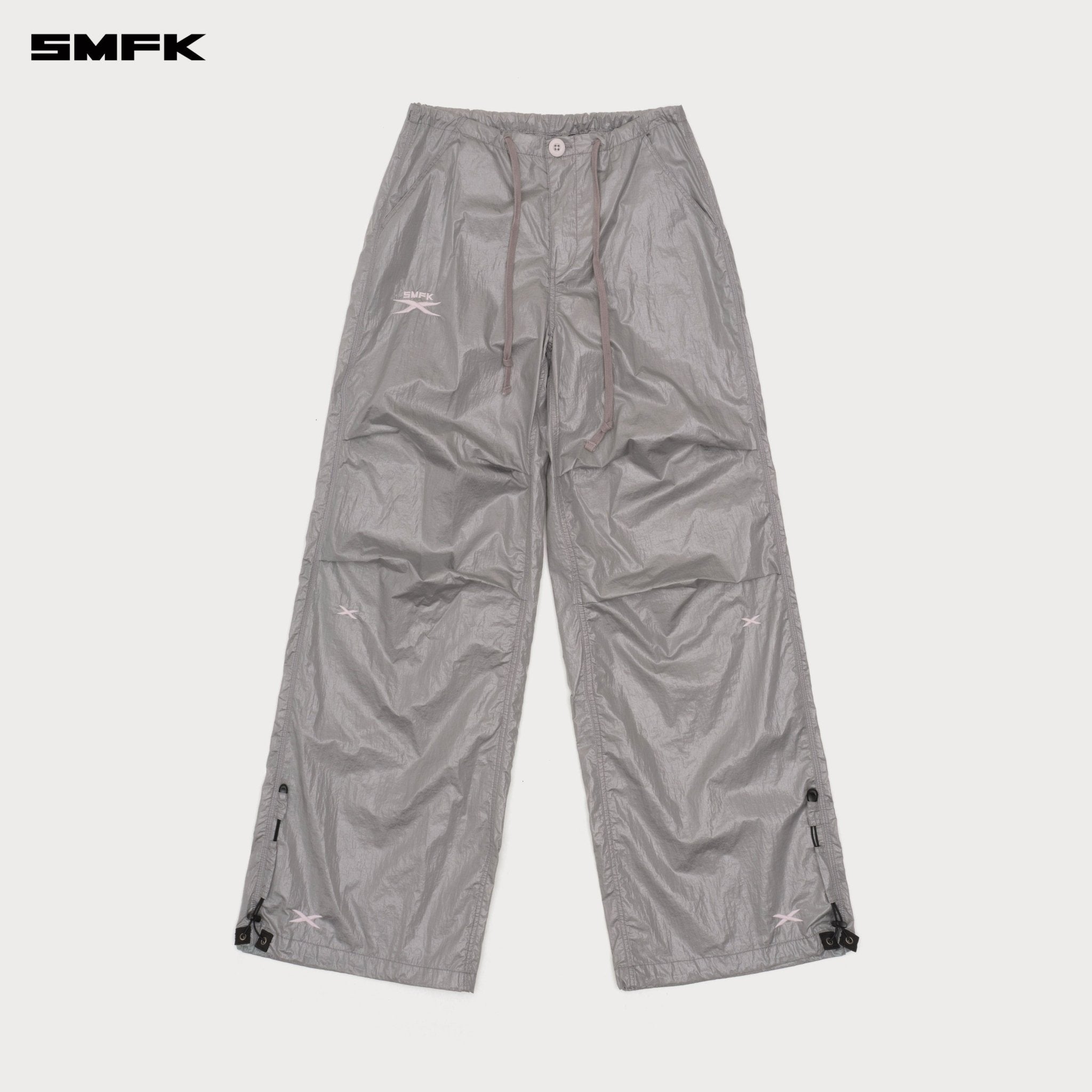 SMFK Future Mirage Interstellar Tech Wide Leg Pants In Gray | MADAX