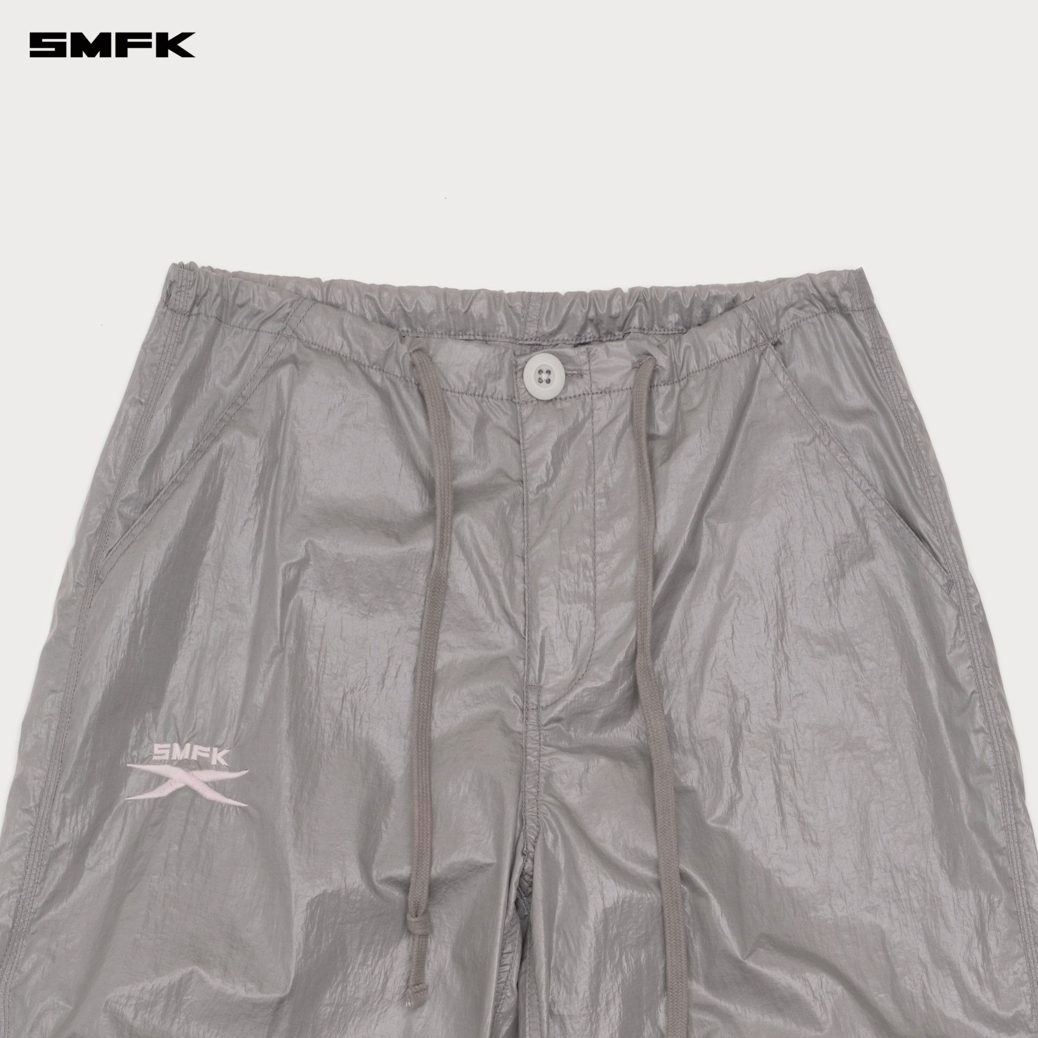 SMFK Future Mirage Interstellar Tech Wide Leg Pants In Gray | MADAX