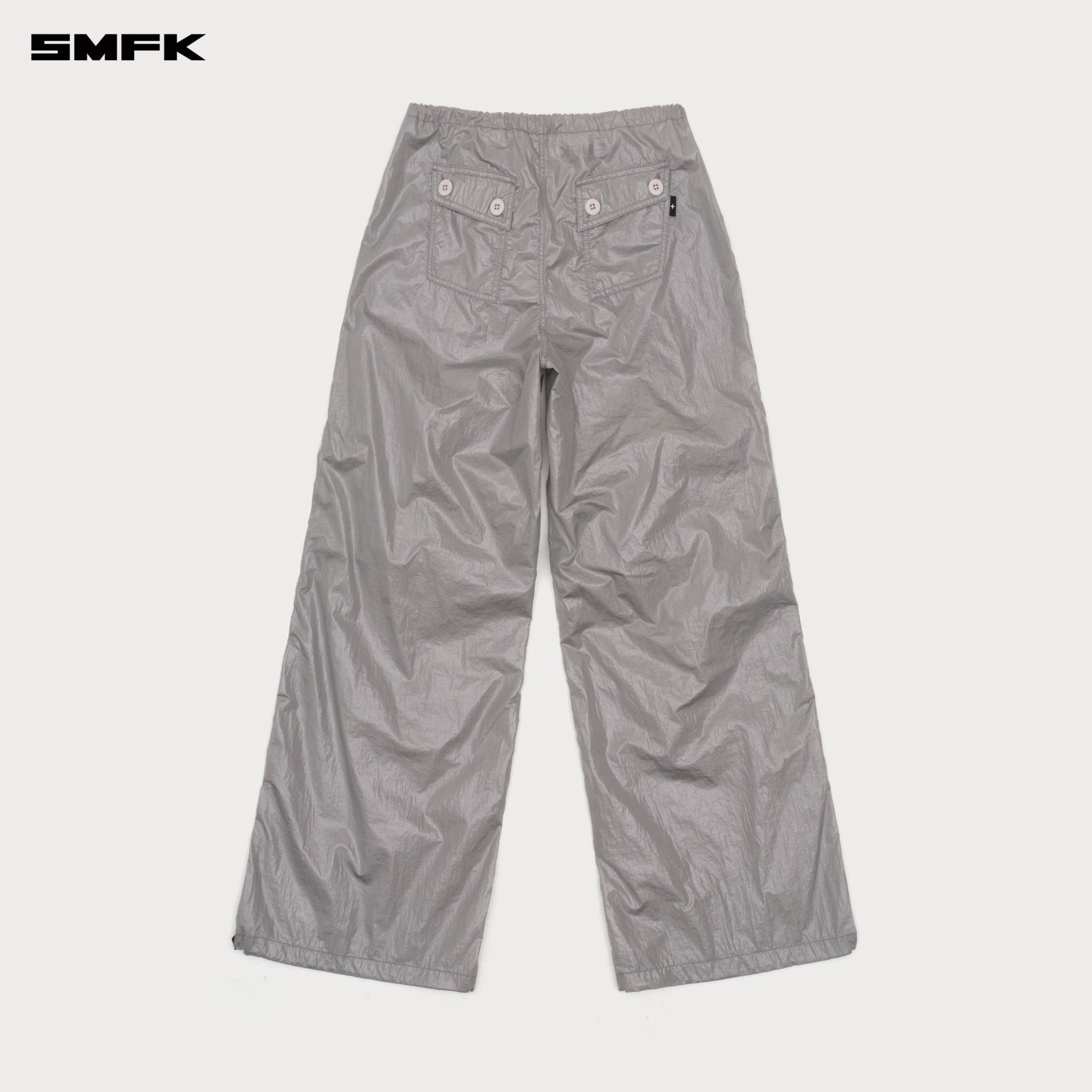 SMFK Future Mirage Interstellar Tech Wide Leg Pants In Gray | MADAX