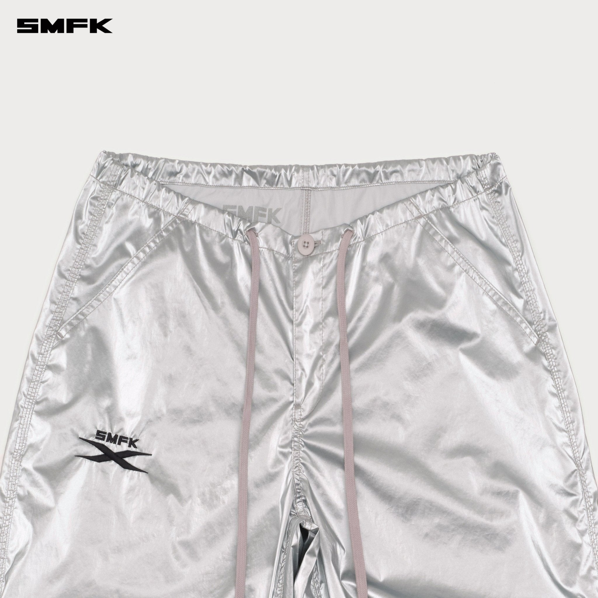 SMFK Future Mirage Interstellar Tech Wide Leg Pants In Silver | MADAX