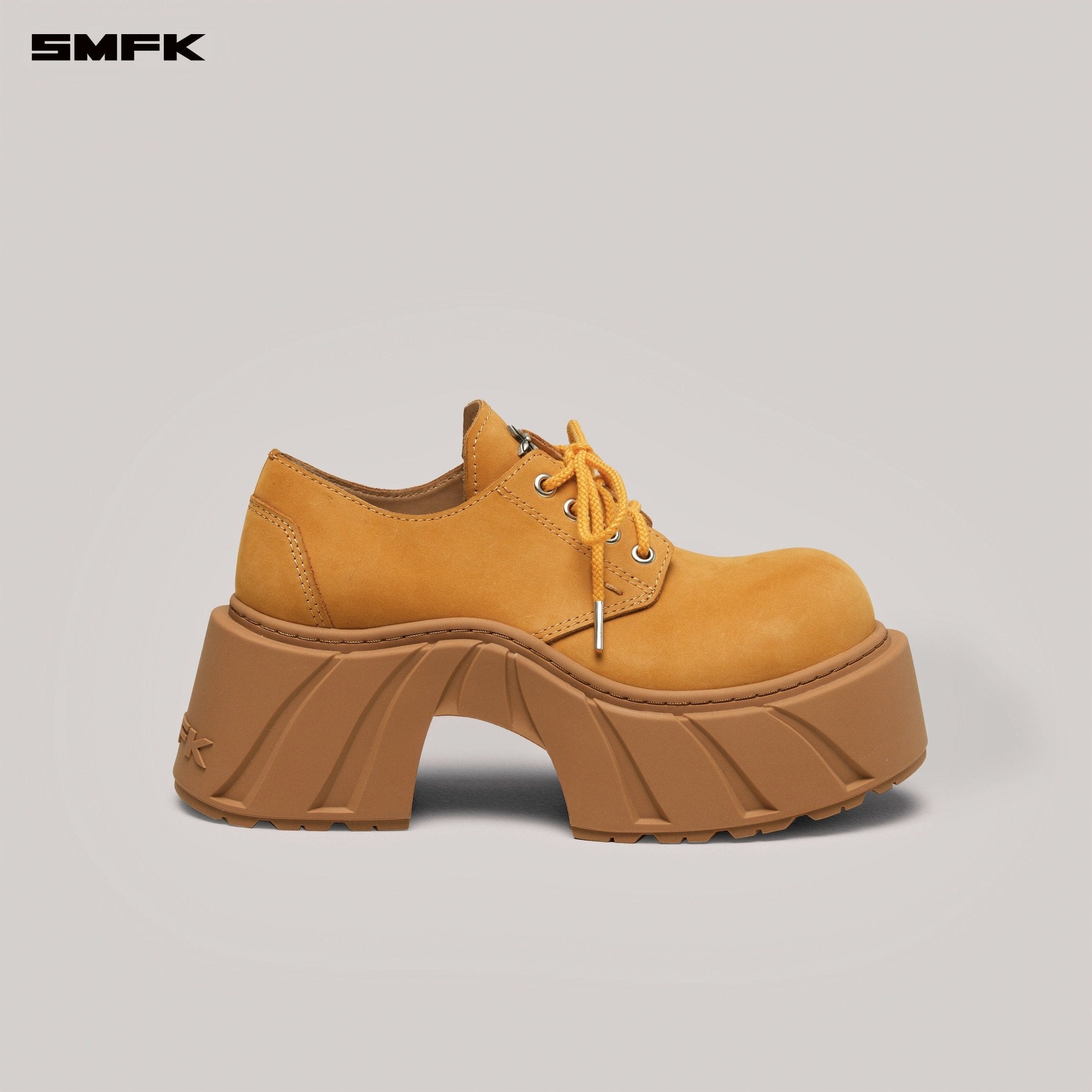 SMFK Future Mirage Leather High Heel Derby In Ginger | MADAX