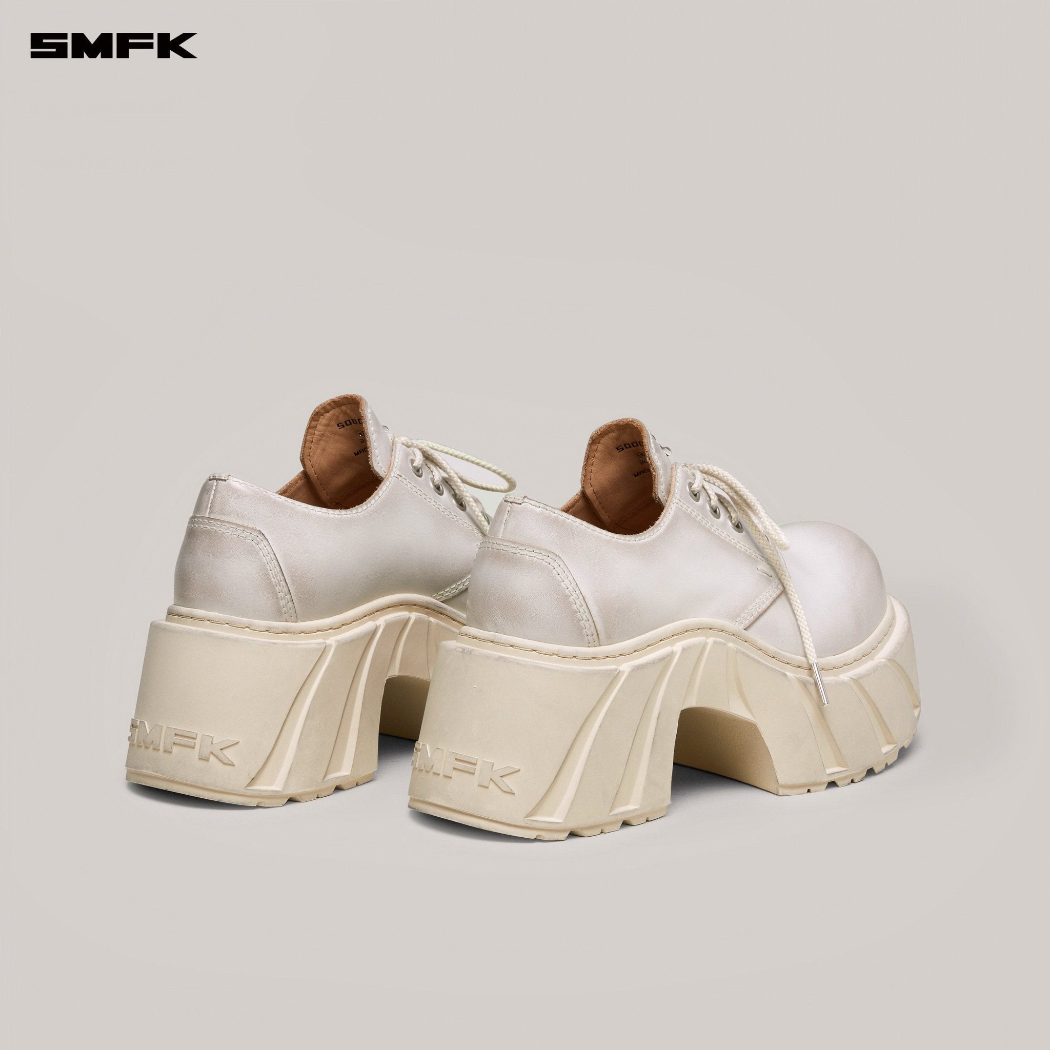 SMFK Future Mirage Leather High Heel Derby In White | MADAX