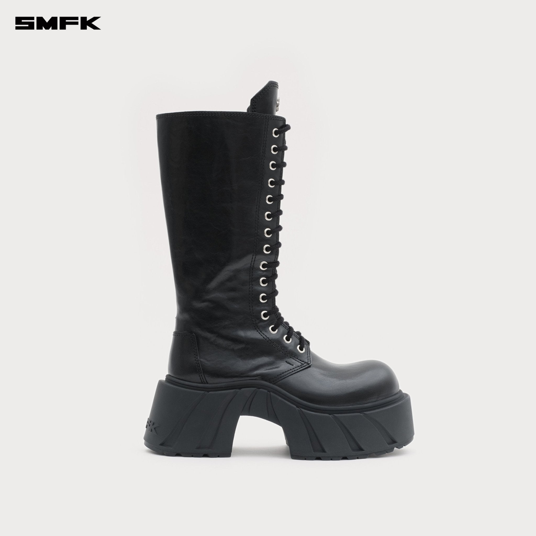 SMFK Future Mirage Leather High Rider Boots In Black | MADAX
