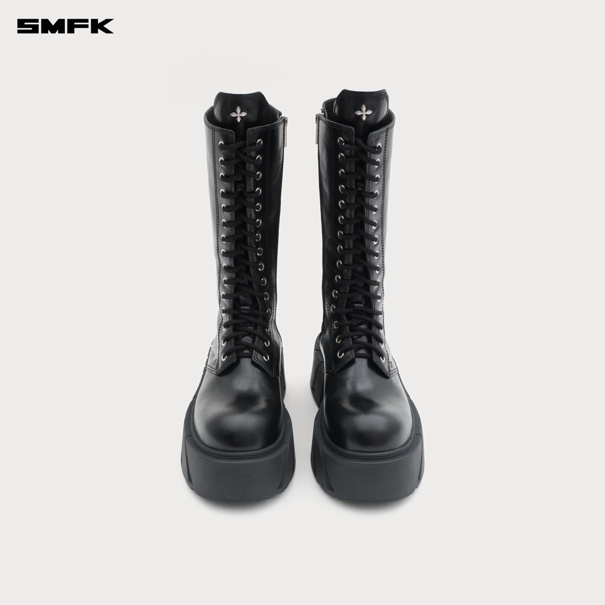 SMFK Future Mirage Leather High Rider Boots In Black | MADAX
