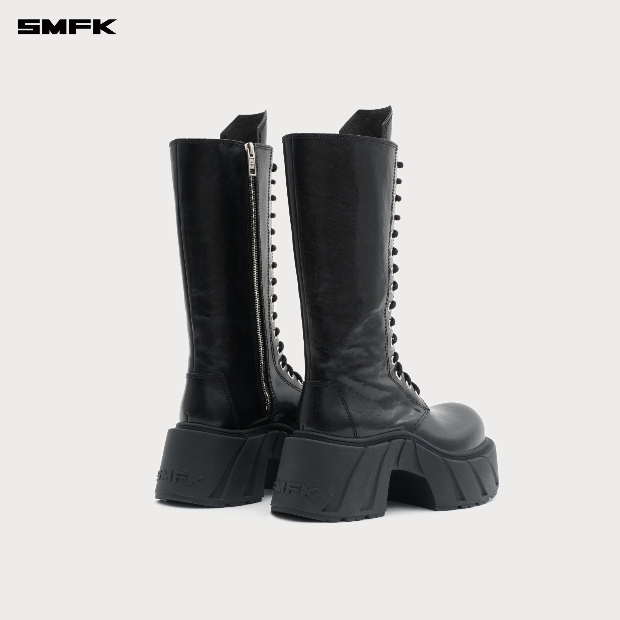 SMFK Future Mirage Leather High Rider Boots In Black | MADAX