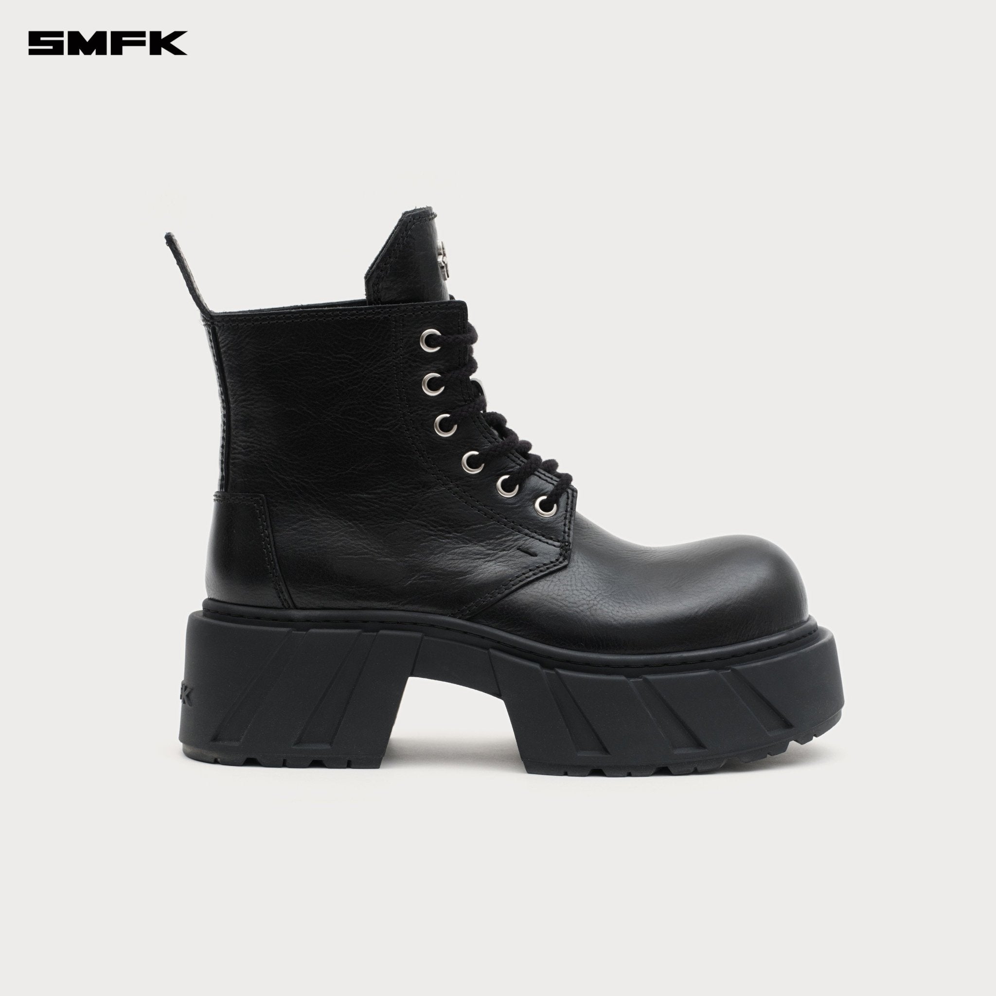 SMFK Future Mirage Leather Rider Boots In Black | MADAX