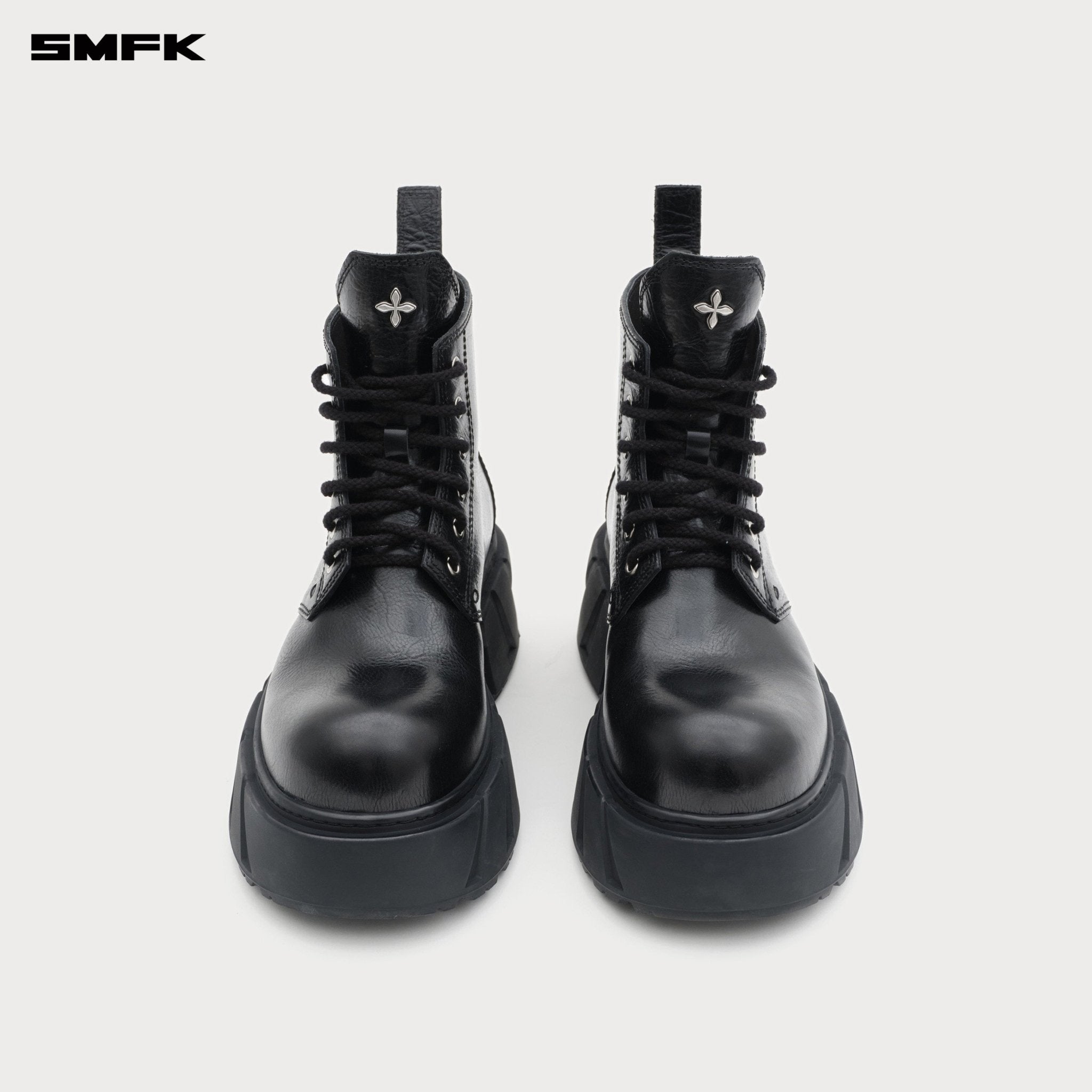 SMFK Future Mirage Leather Rider Boots In Black | MADAX