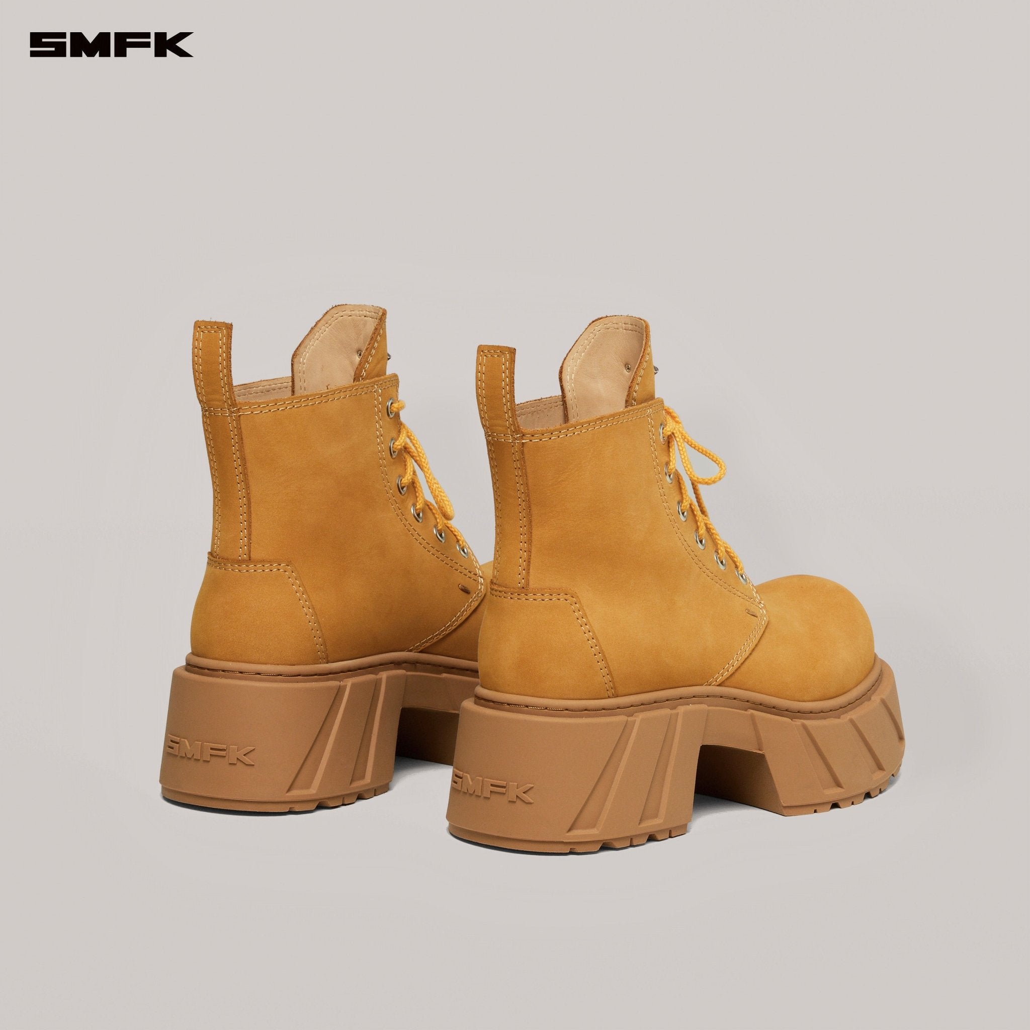 SMFK Future Mirage Leather Rider Boots In Ginger | MADAX