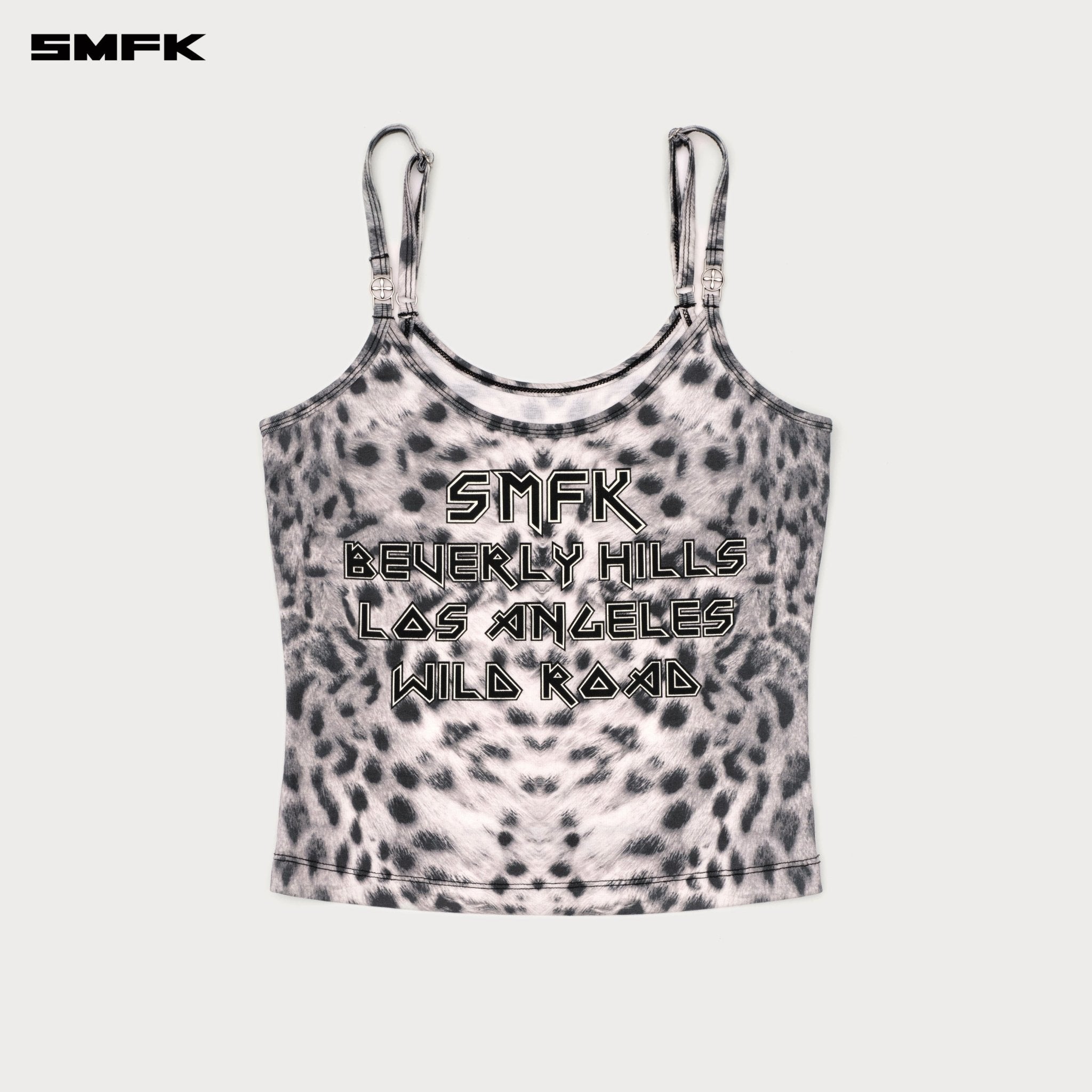SMFK Future Mirage Leopard Print Sports Strap Top (Beverly Hills Edition) In White Leopard | MADAX