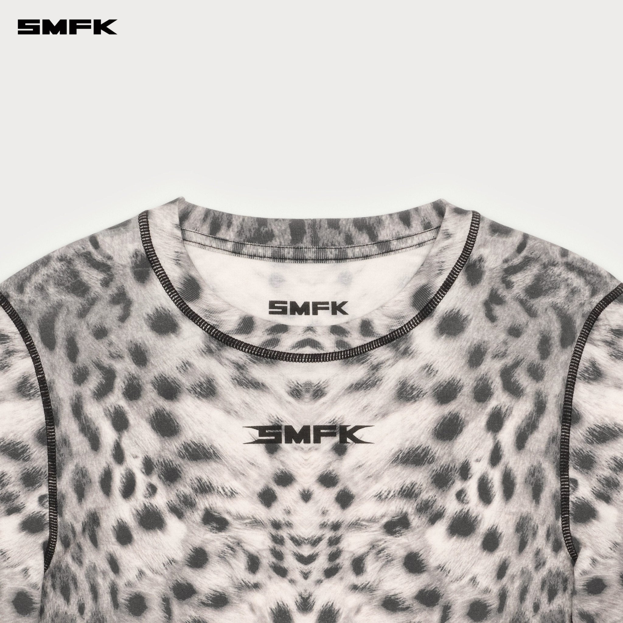 SMFK Future Mirage Phantom Camouflage Sports Top In White Leopard | MADAX