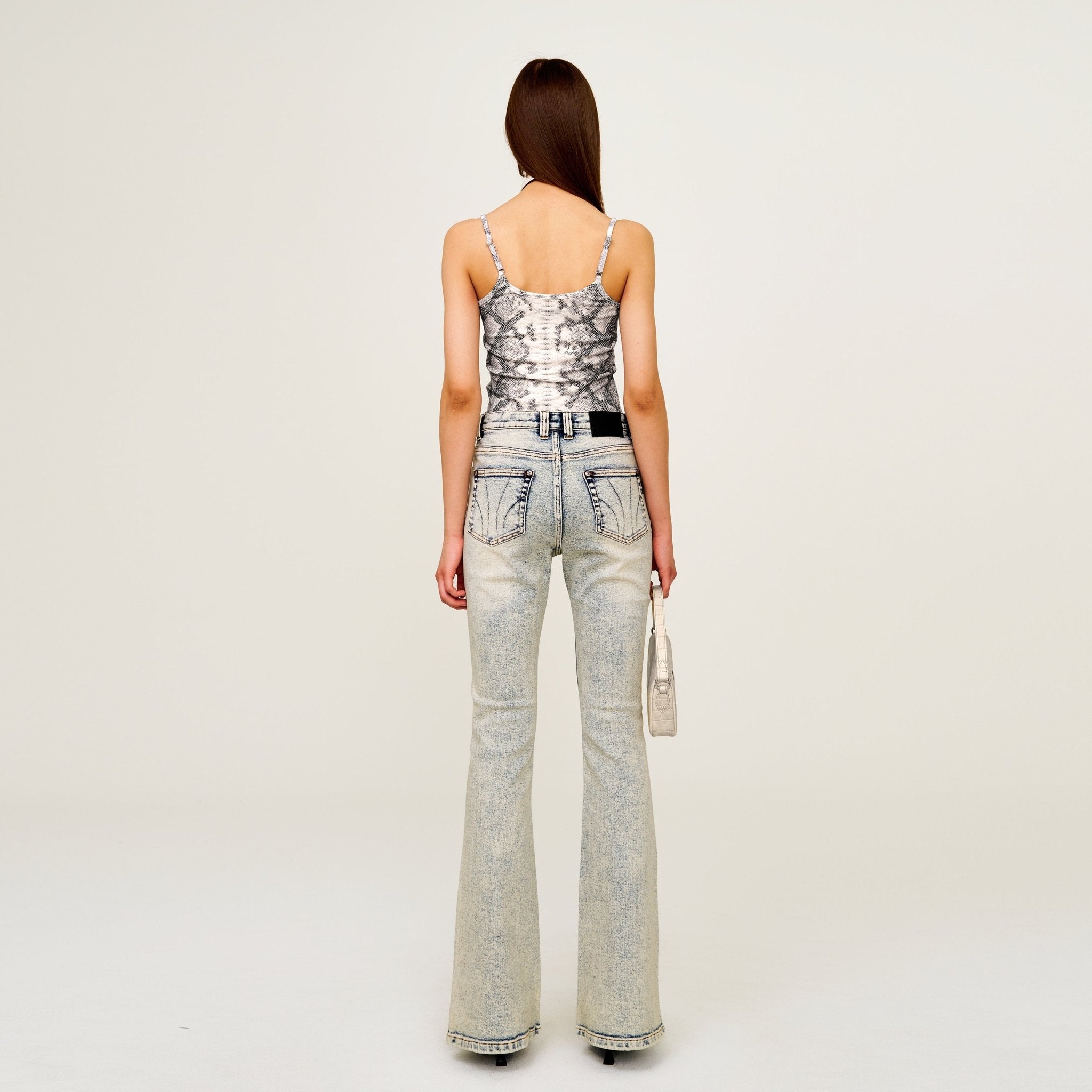 SMFK Future Mirage Serpent Print Sports Strap Top (Beverly Hills Edition) In White Serpent | MADAX