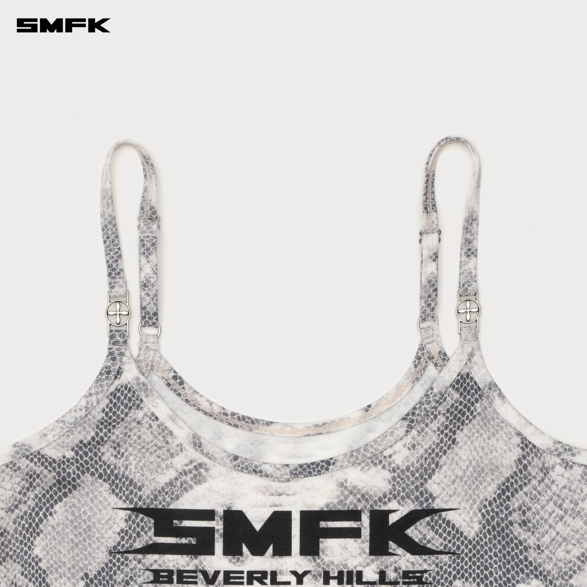 SMFK Future Mirage Serpent Print Sports Strap Top (Beverly Hills Edition) In White Serpent | MADAX