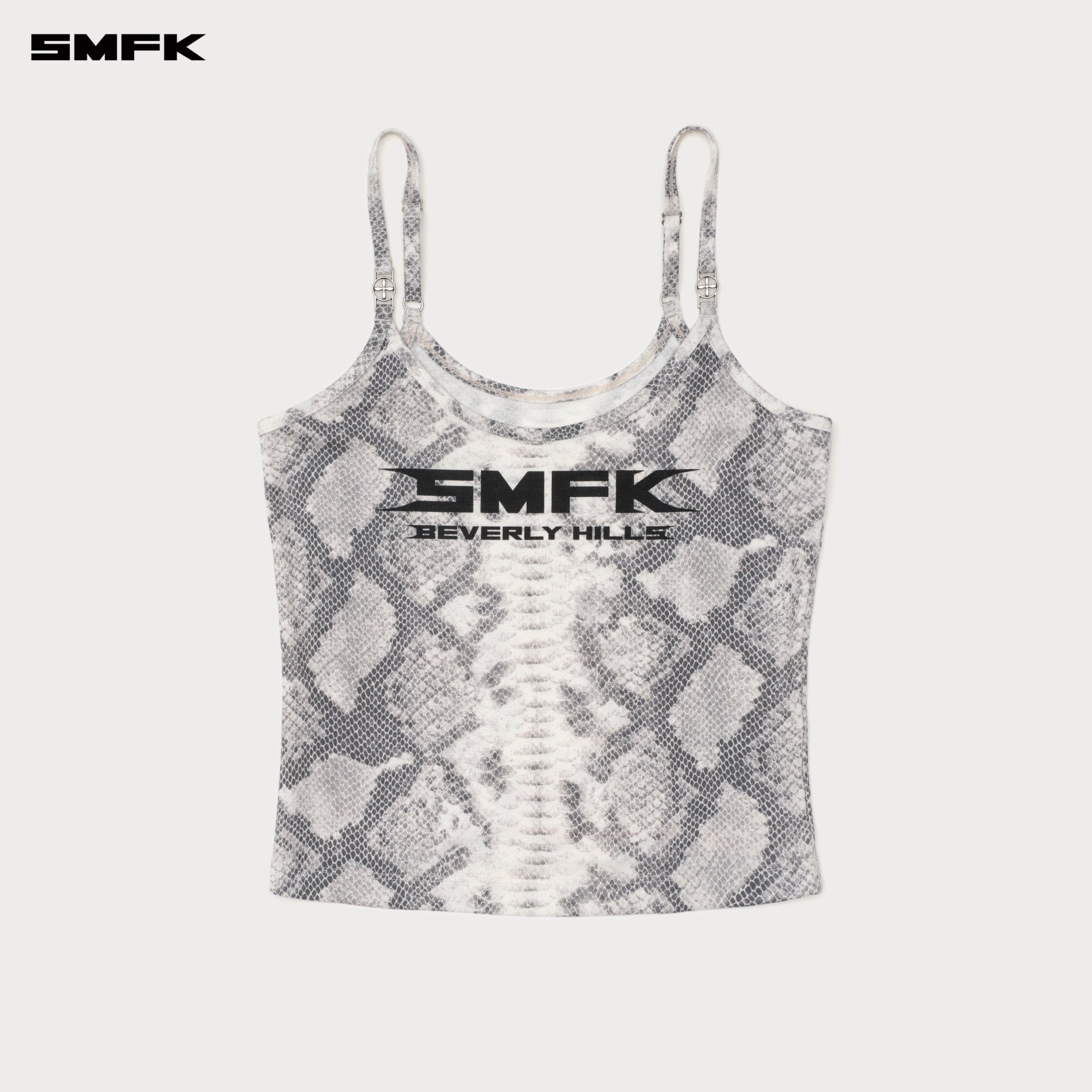 SMFK Future Mirage Serpent Print Sports Strap Top (Beverly Hills Edition) In White Serpent | MADAX