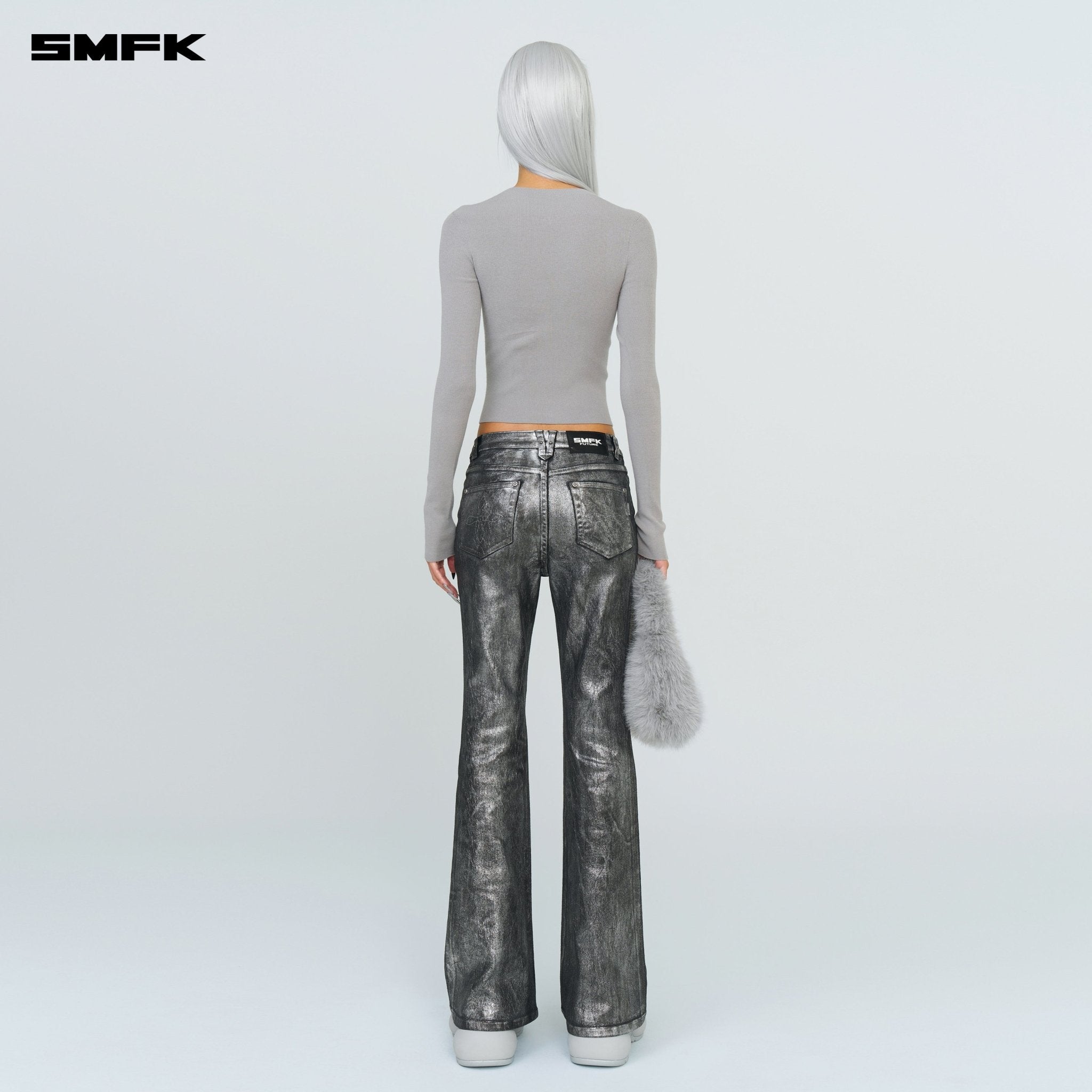 FUTURE Mirage Silver Nebula Stretch-flared Jeans | MADAX