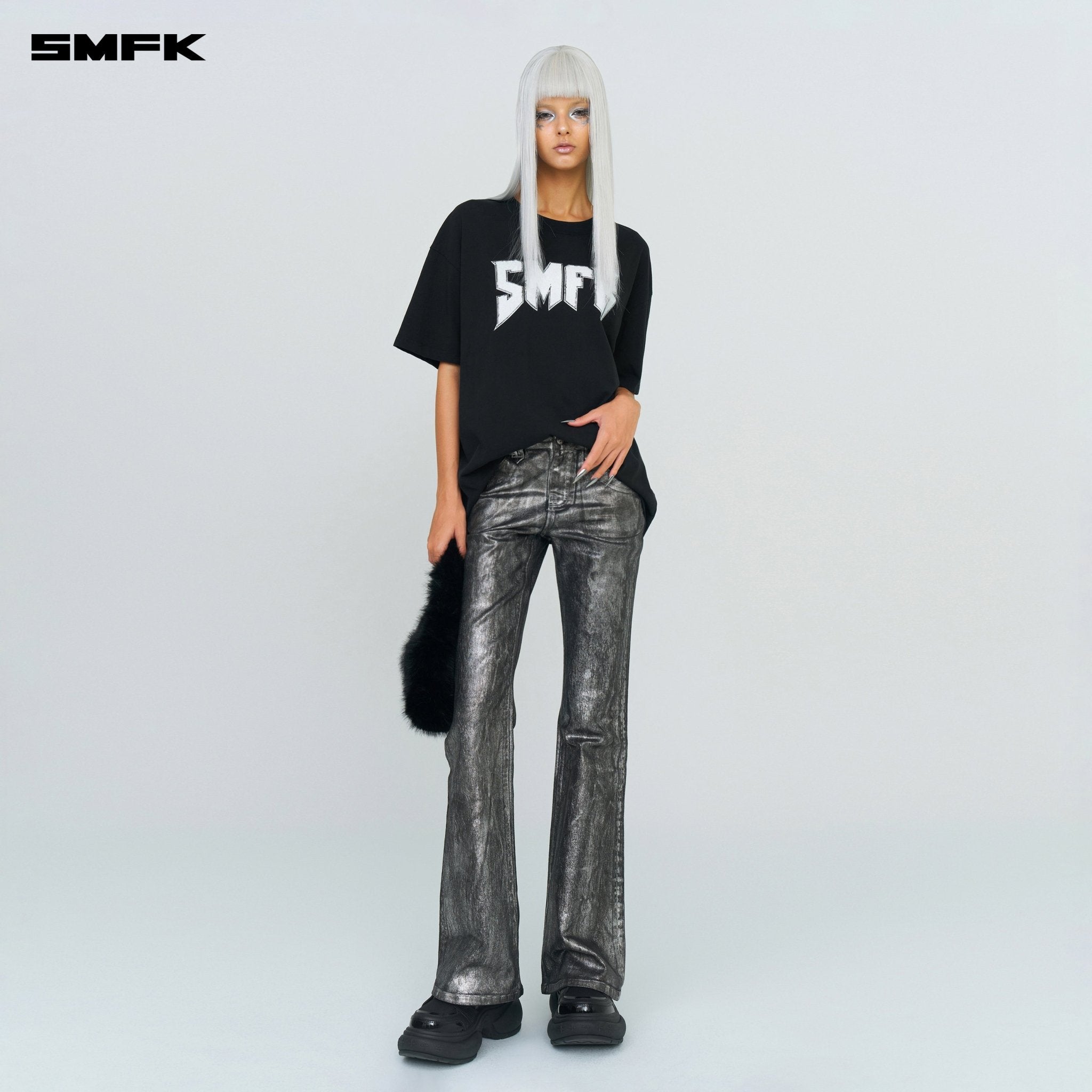 SMFK FUTURE Mirage Silver Nebula Stretch - flared Jeans | MADAX