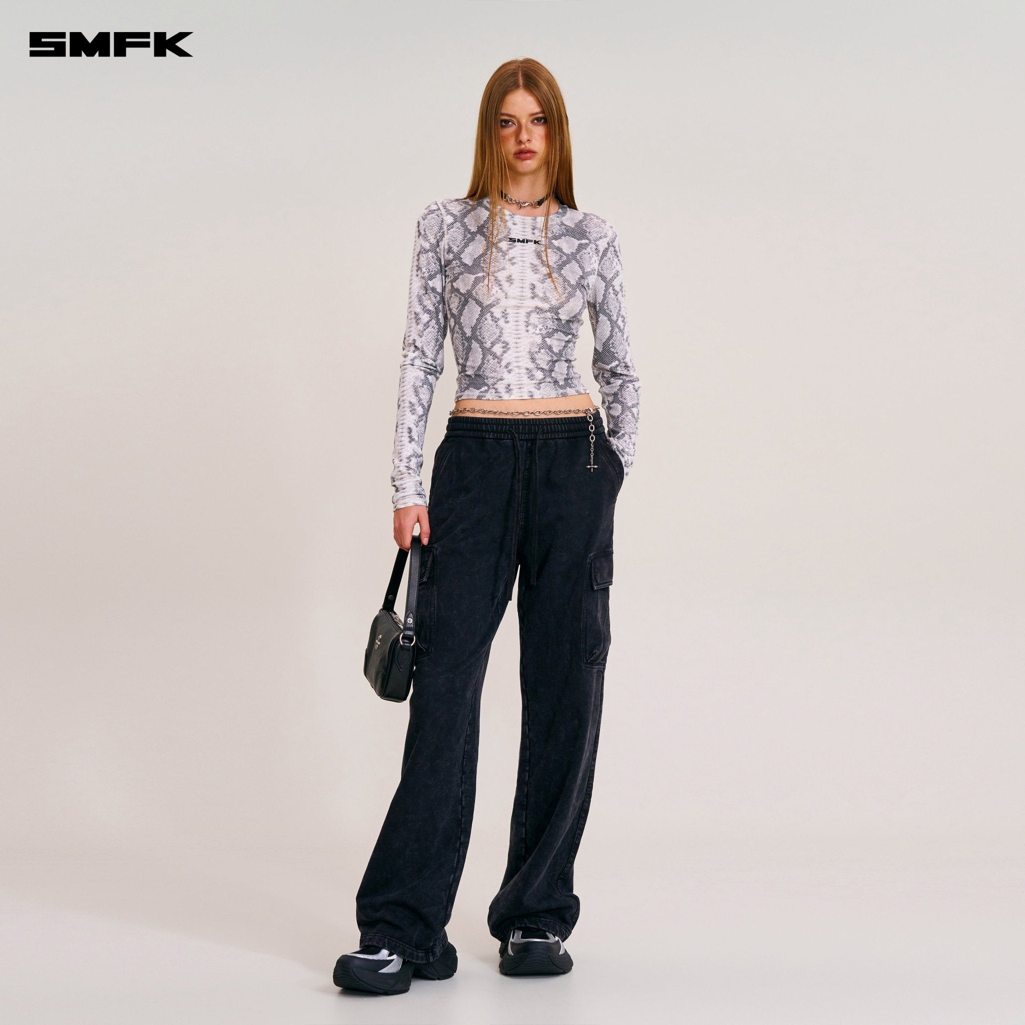 SMFK Future Mirage Sports Top In White Serpent | MADAX