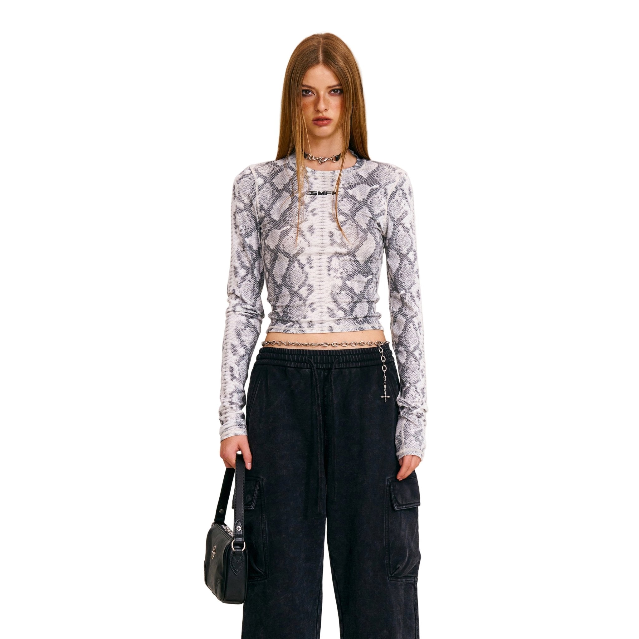 SMFK Future Mirage Sports Top In White Serpent | MADAX