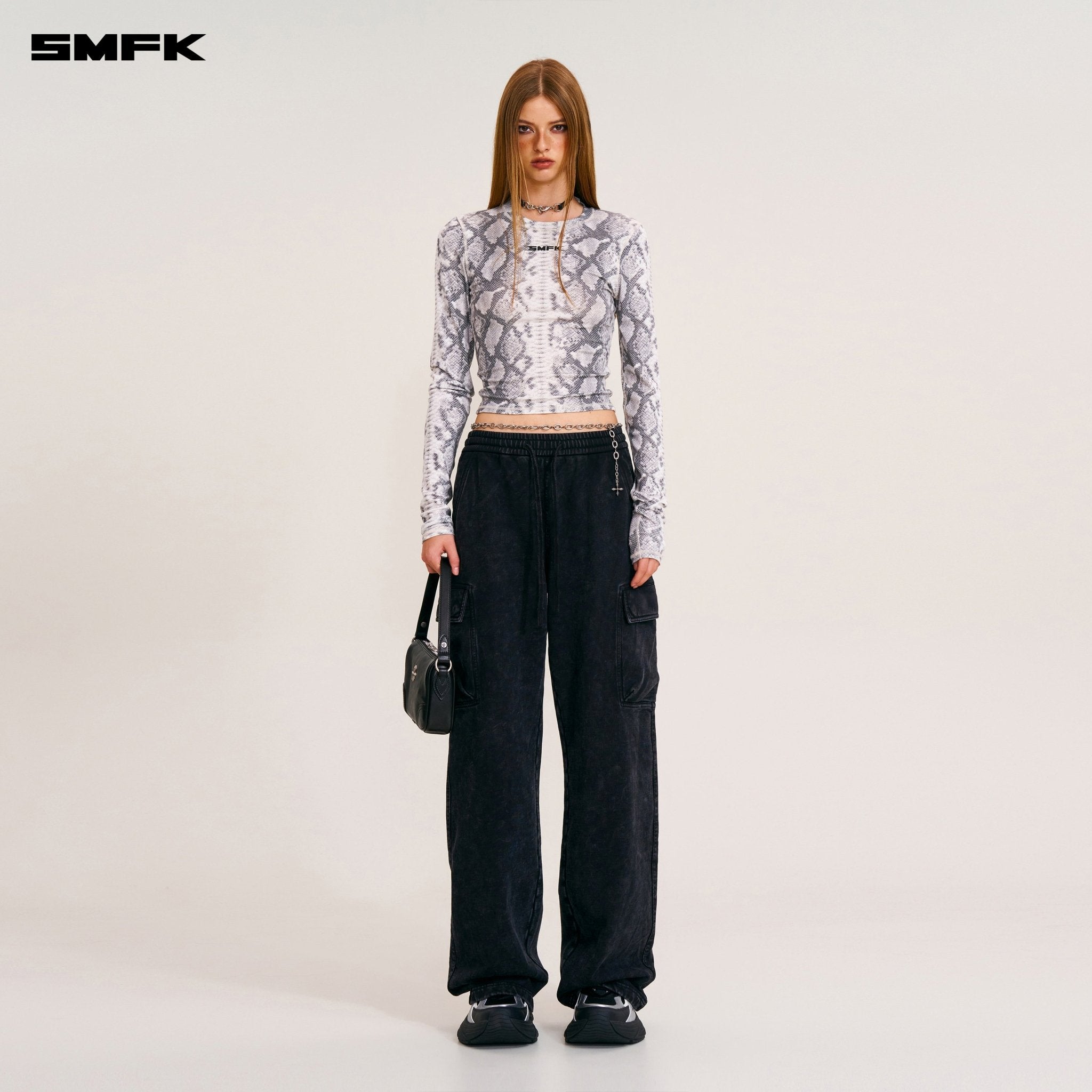 SMFK Future Mirage Sports Top In White Serpent | MADAX