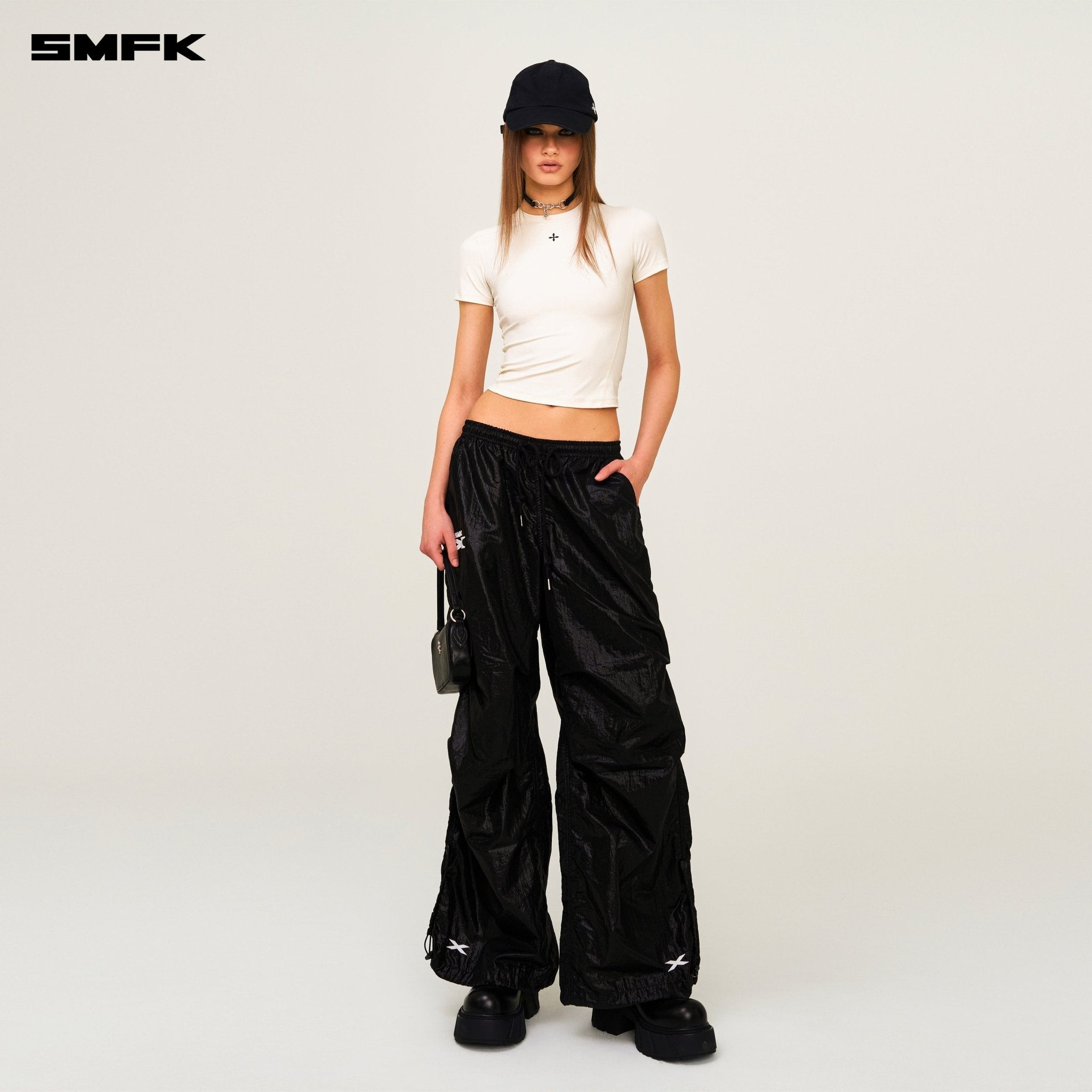 SMFK Future Mirage Star Phantom Wide - Leg Sweatpants In Black | MADAX