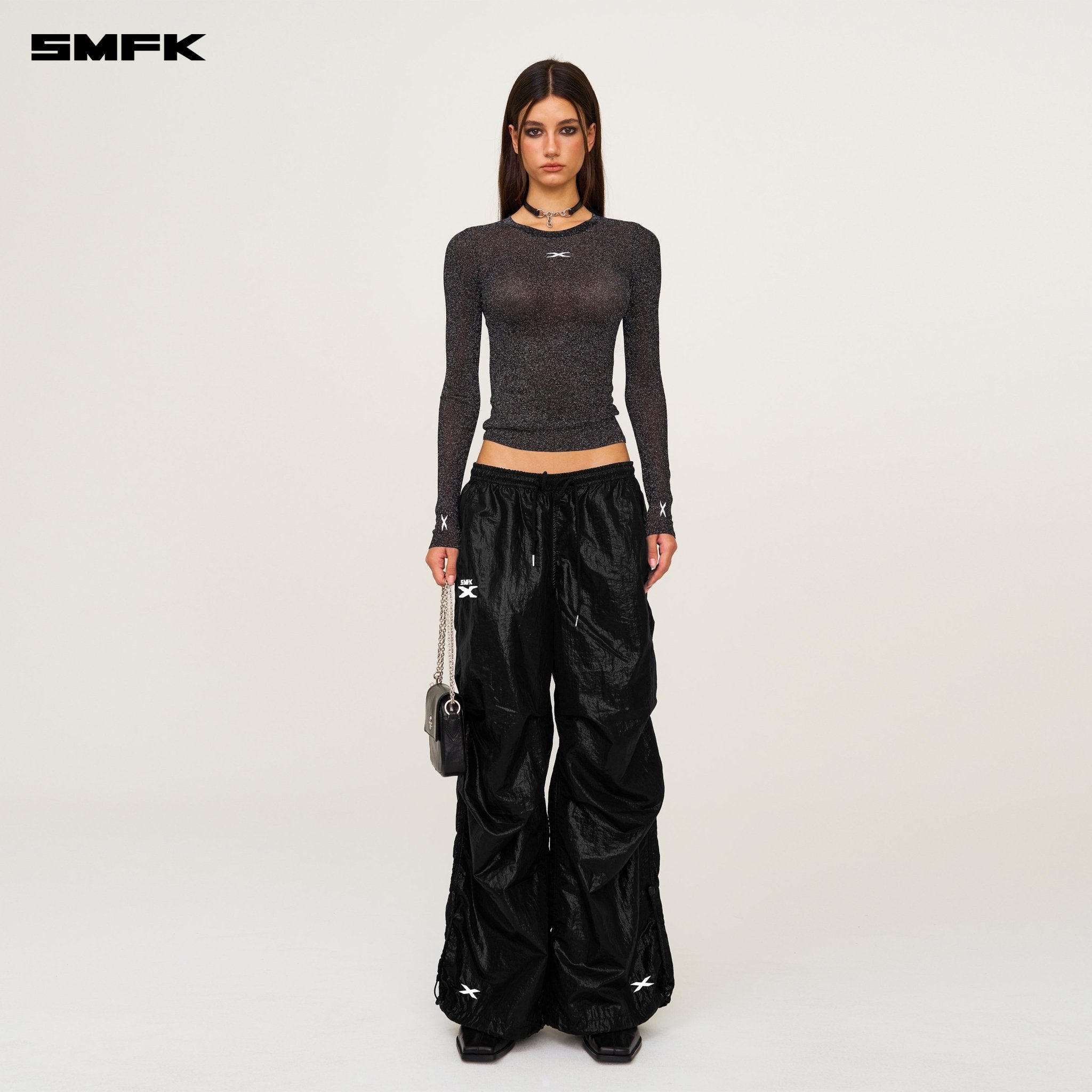 SMFK Future Mirage Star Phantom Wide - Leg Sweatpants In Black | MADAX