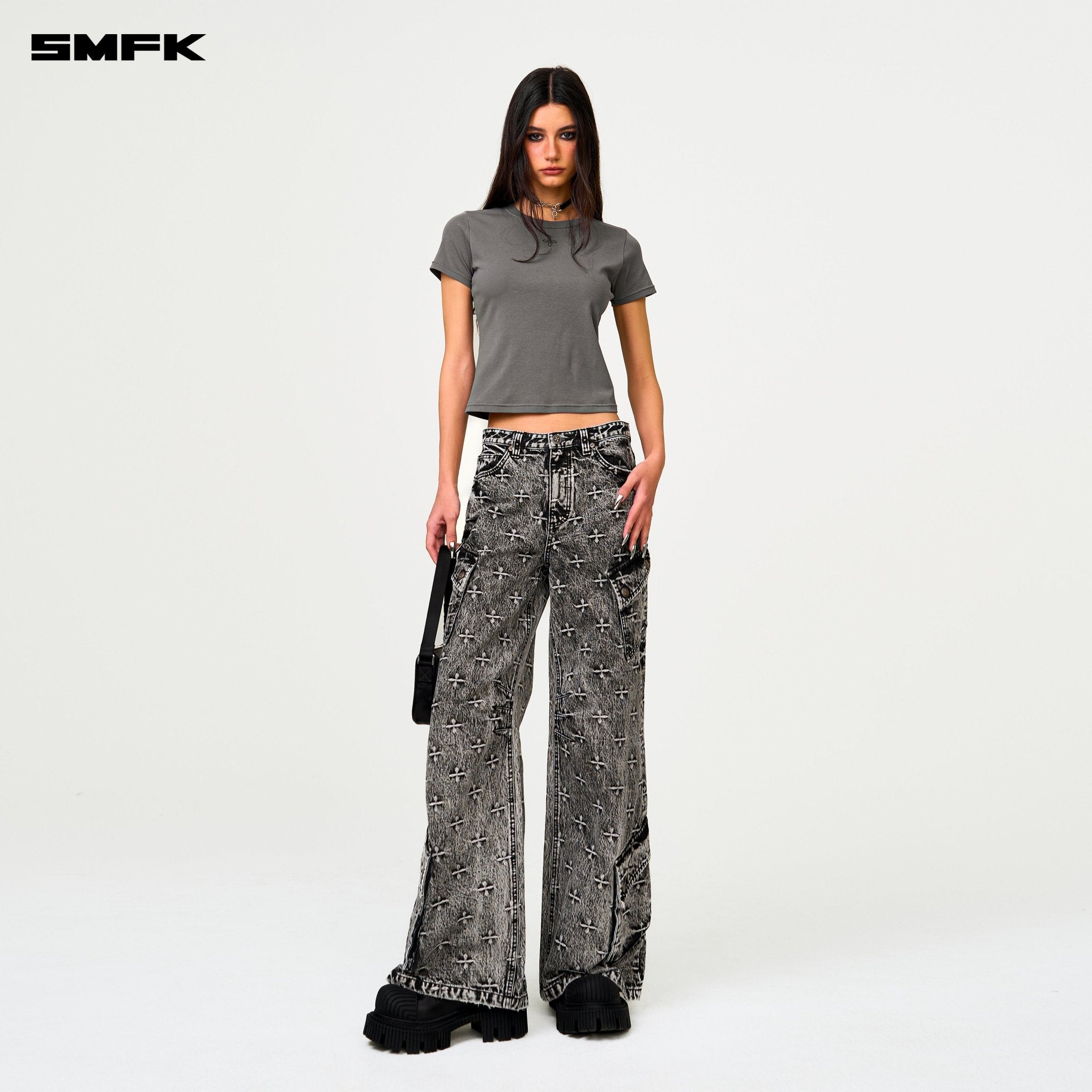 SMFK Future Mirage Storm Garden Jeans In Gray | MADAX