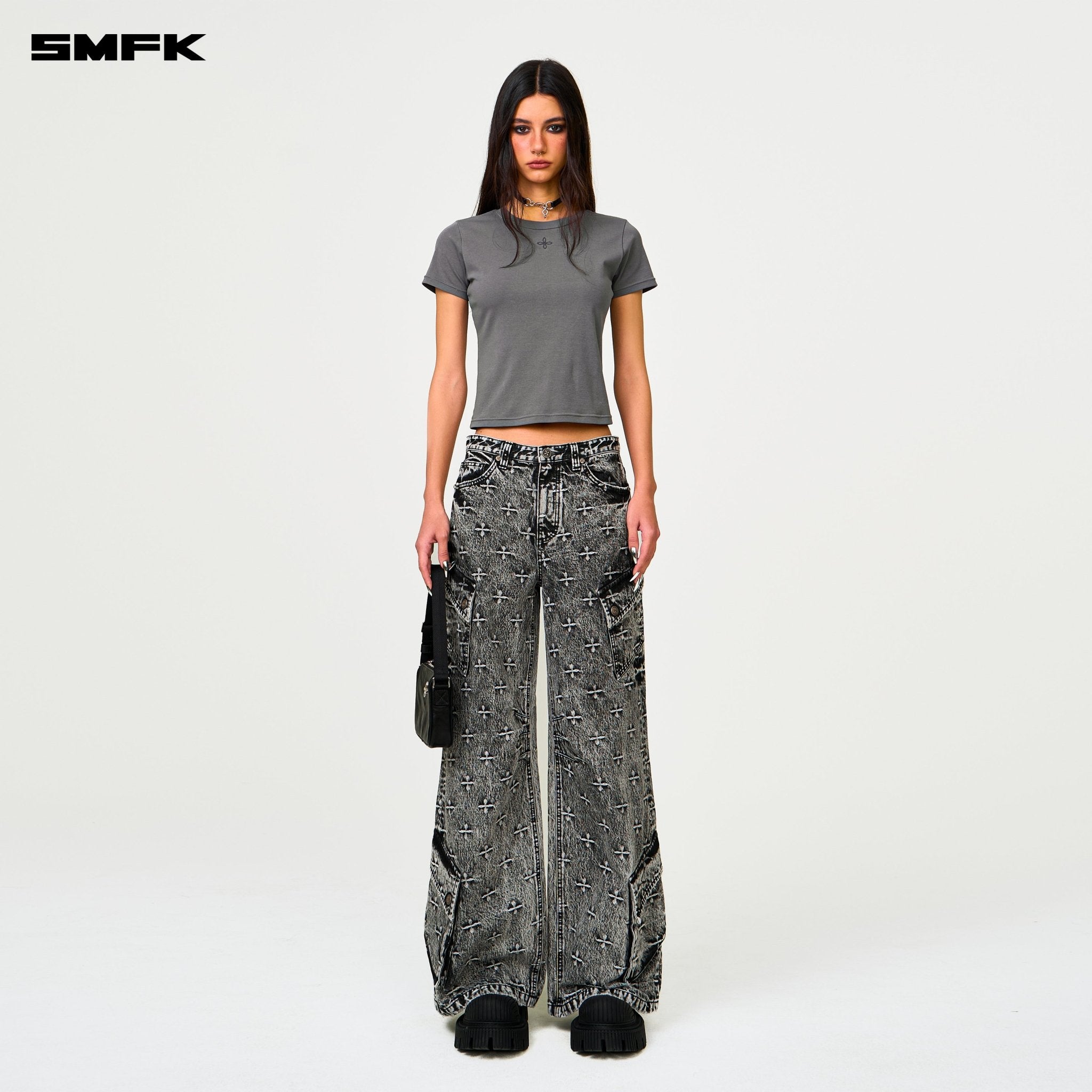 SMFK Future Mirage Storm Garden Jeans In Gray | MADAX