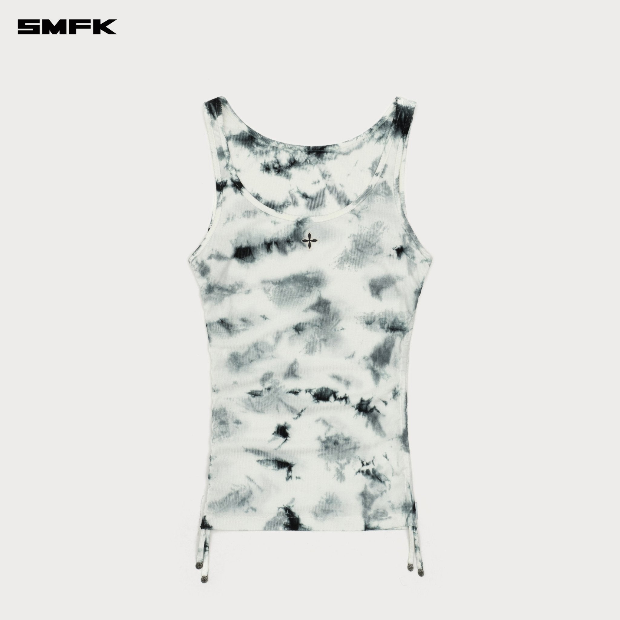 SMFK Future Mirage Tie - Dye Shutter Sports Vest In Black And White | MADAX