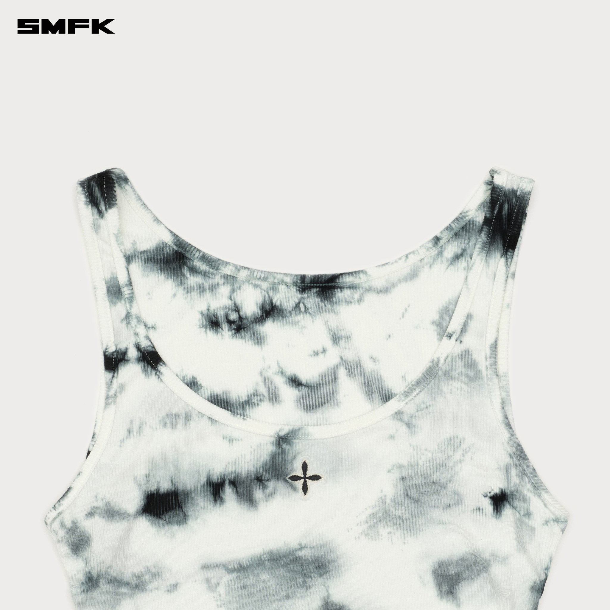 SMFK Future Mirage Tie - Dye Shutter Sports Vest In Black And White | MADAX