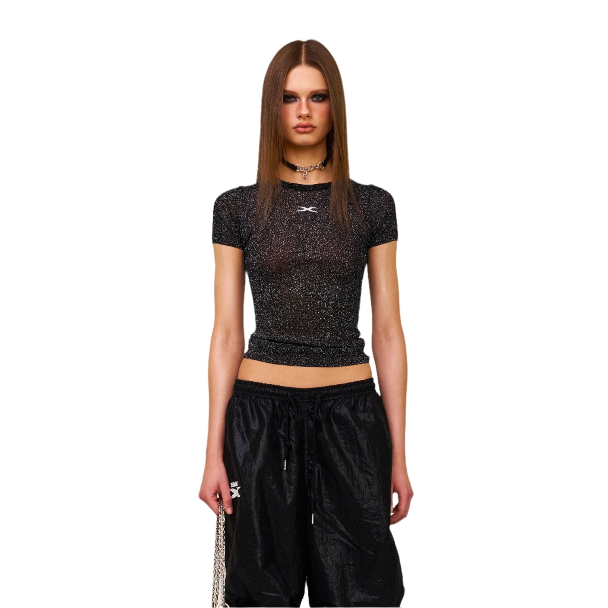 SMFK Future Nebula Knitting Tee In Black | MADAX