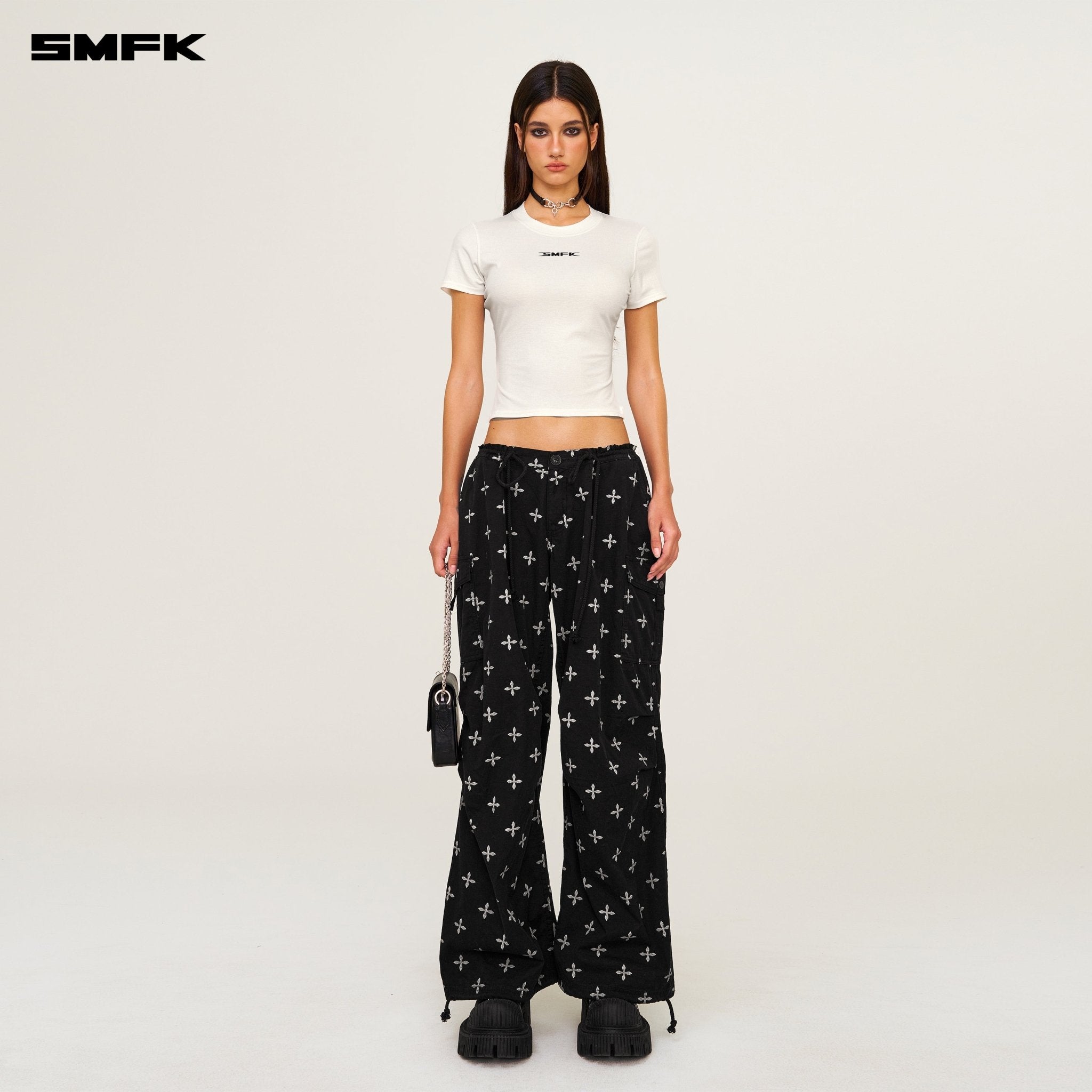 SMFK Future SMFK Ripple Waist Sports Tee In White | MADAX