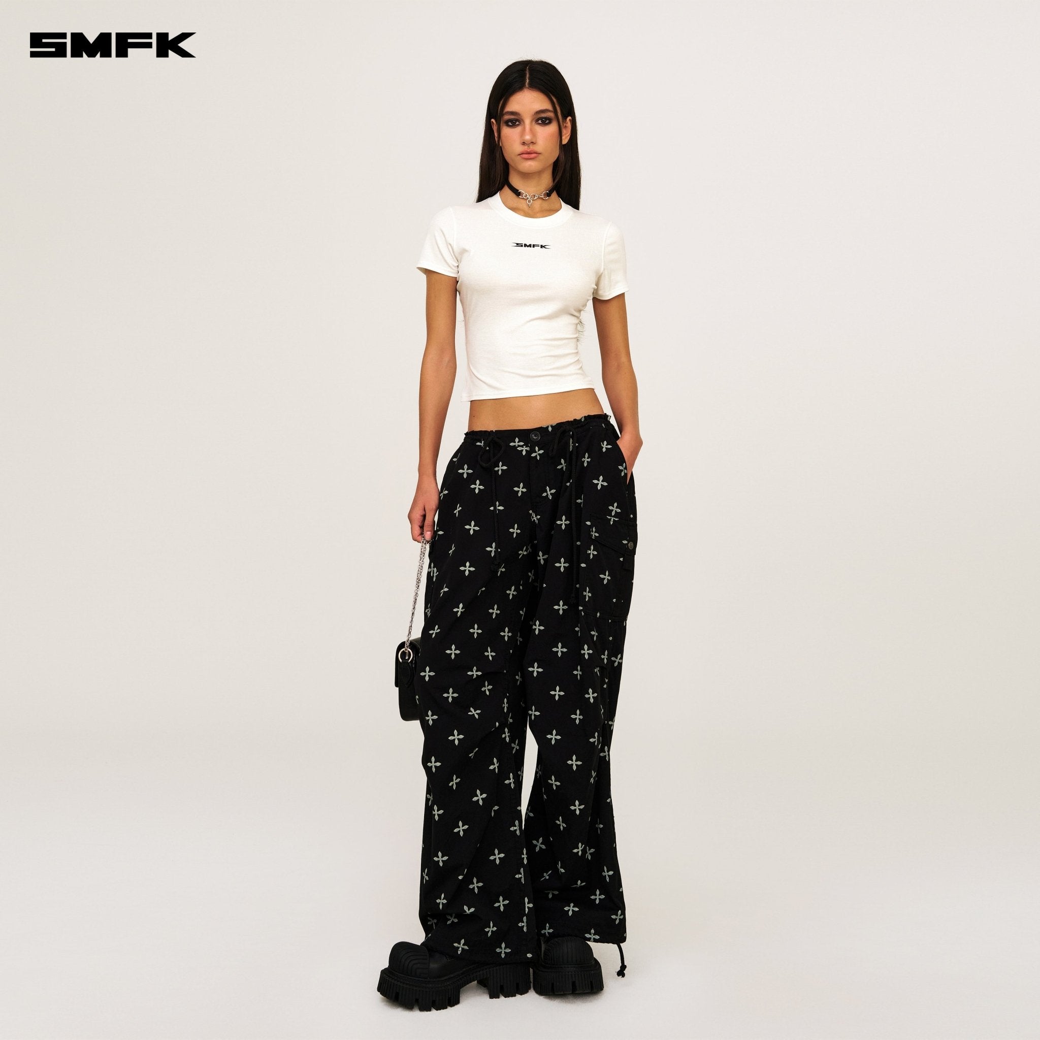SMFK Future SMFK Ripple Waist Sports Tee In White | MADAX