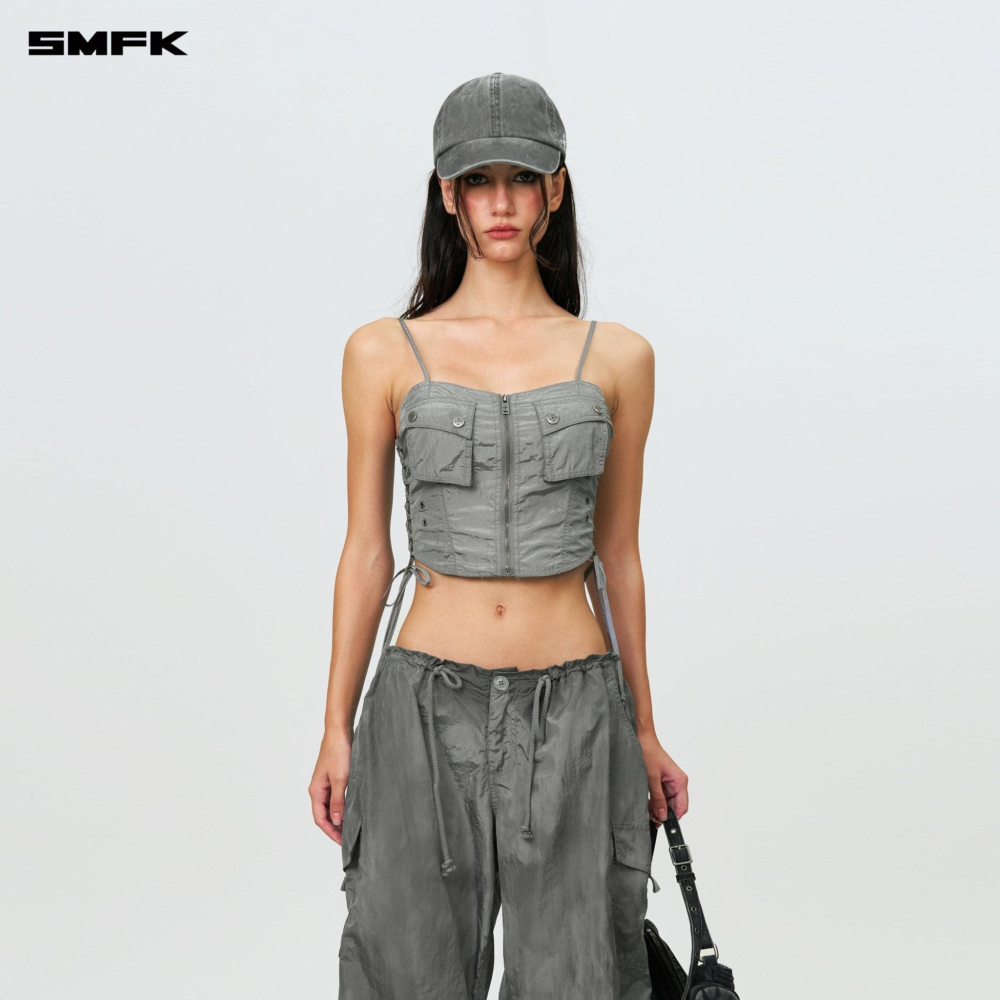 SMFK FUTURE Storm Hunting Loose Paratrooper Pants Dark Gray | MADAX