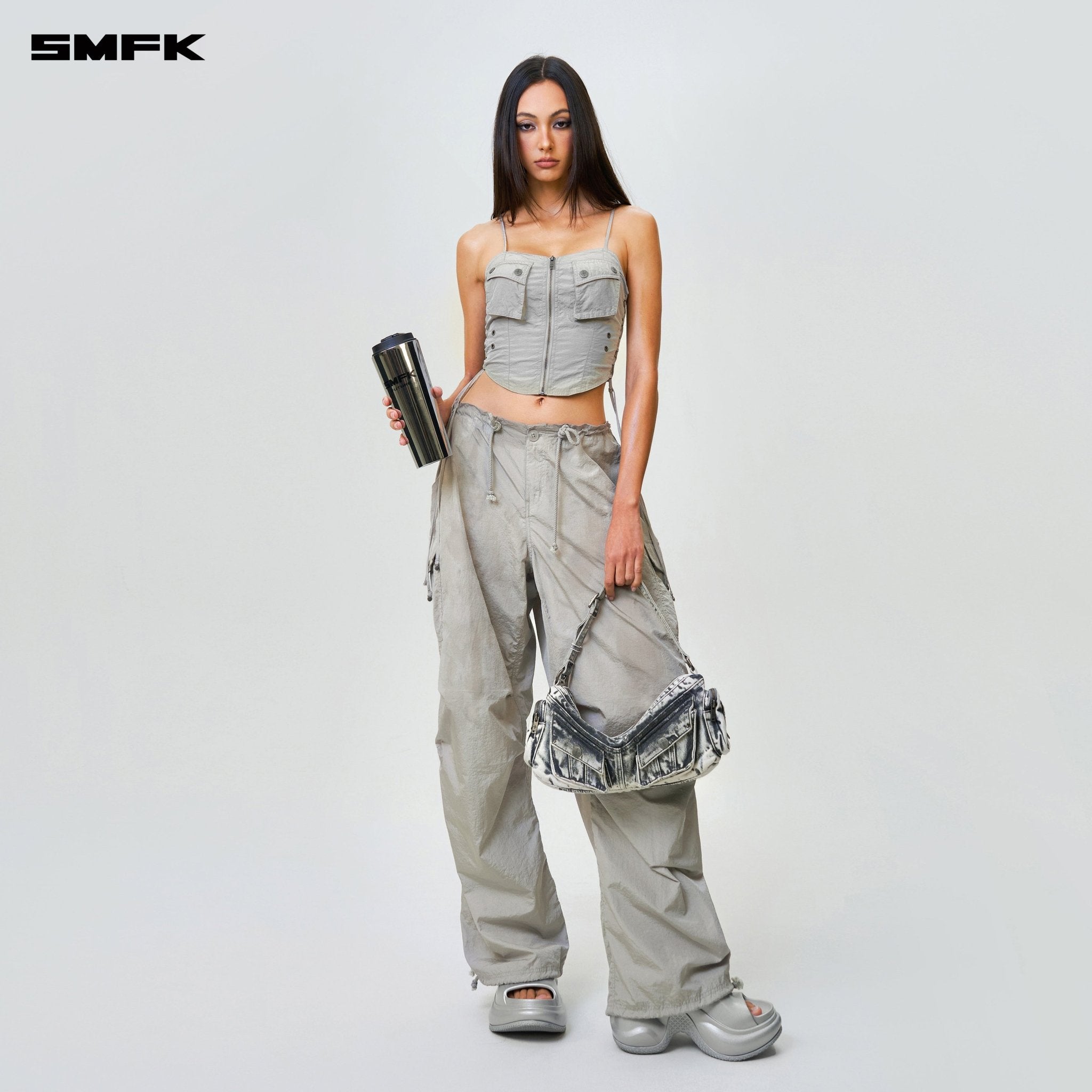 SMFK FUTURE Storm Hunting Loose Paratrooper Pants Silver | MADAX