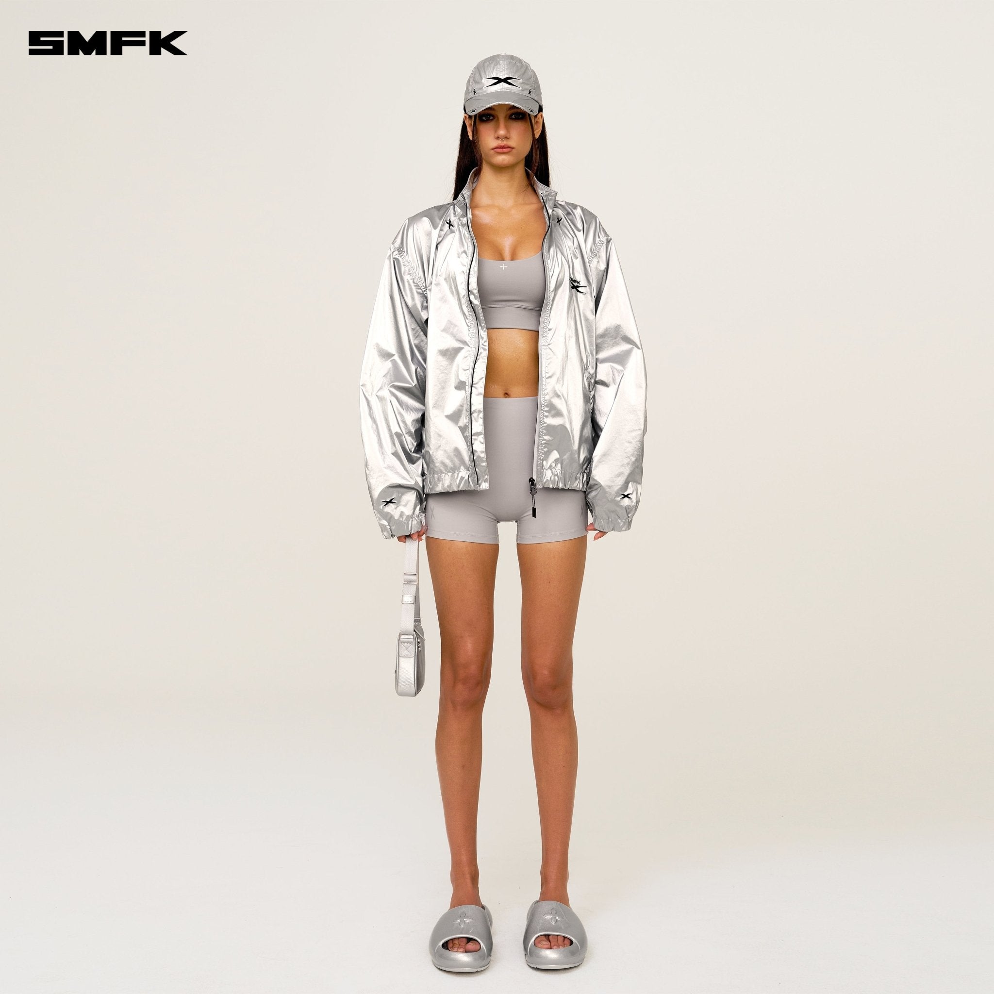 SMFK Future Storm Interstellar Loose Sports Jacket In Silver | MADAX