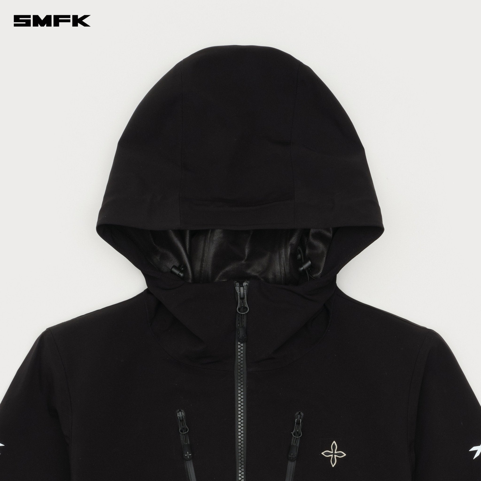 SMFK Future Storm Outdoor Wind - Proof Functional Slim Hoodie In Black | MADAX
