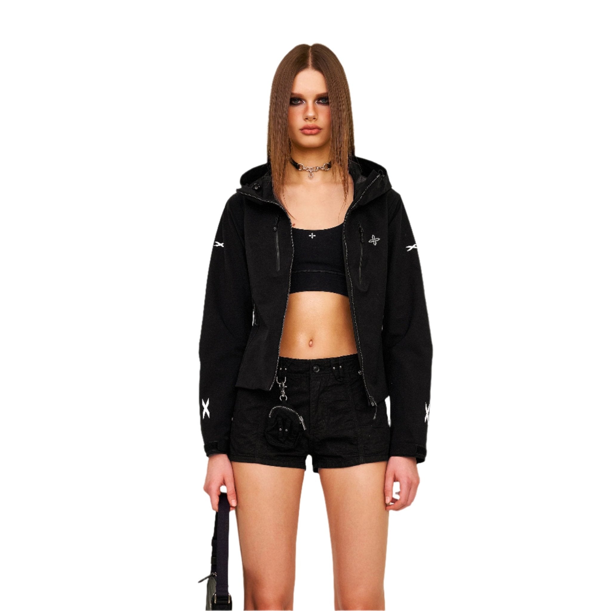 SMFK Future Storm Outdoor Wind - Proof Functional Slim Hoodie In Black | MADAX